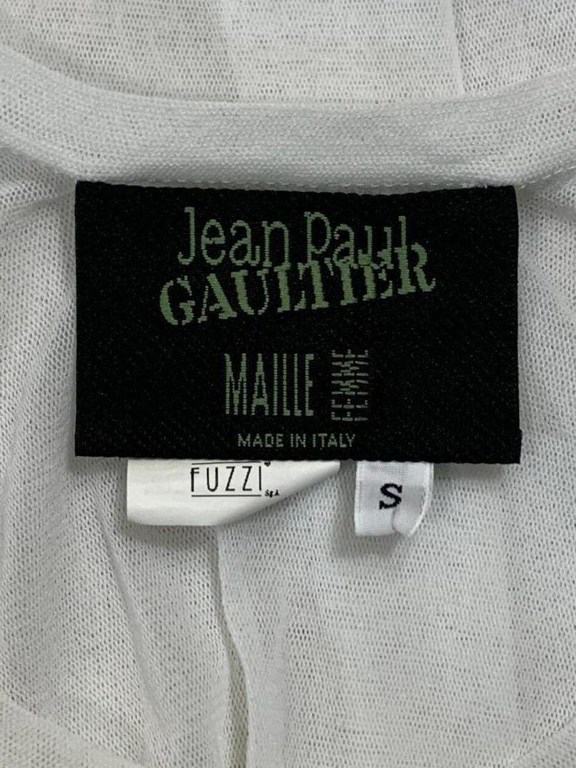 Blue 1990's Jean Paul Gaultier Sheer White Mesh Maxi Dress