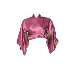 1990er Jean Paul Gaultier Seiden-Kimono-Crop Top