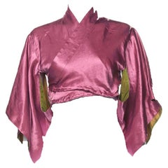 1990er Jean Paul Gaultier Seiden-Kimono-Crop Top