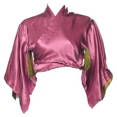 Vintage 1990s Jean Paul Gaultier Silk Kimono Crop Top