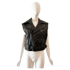 Vintage 1990s Jean Paul Gaultier Sleeveless Leather Jacket