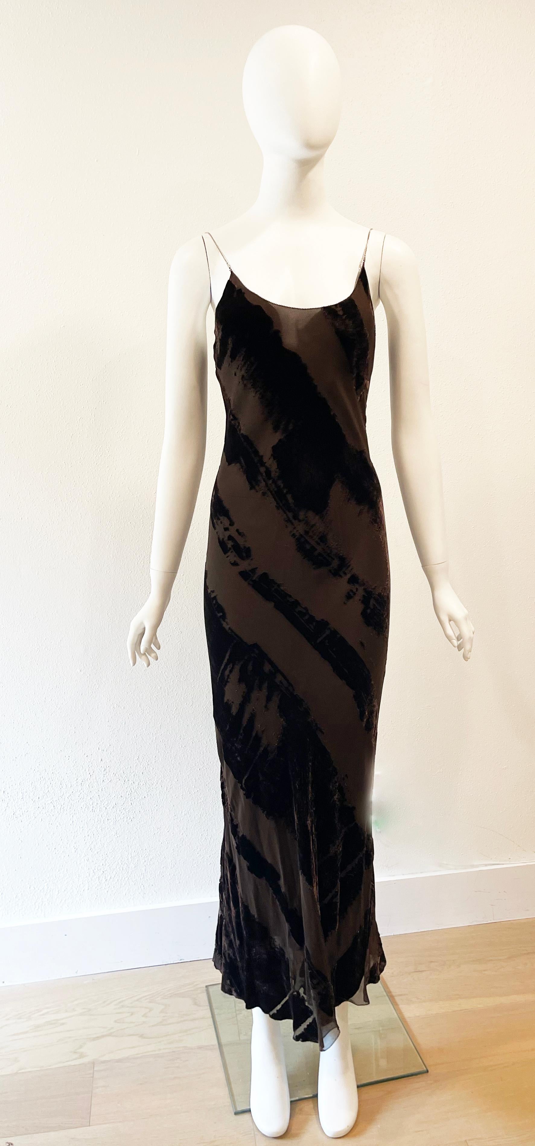 1990s Jean Paul Gaultier Slip Dress
brown print with chain straps
Size S
Condition: Very good
23