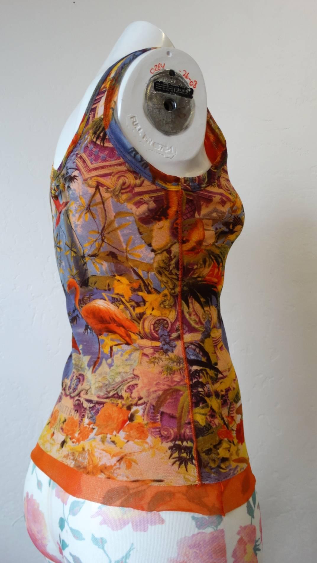 Unique 1990s Jean Paul Gaultier mesh top from his coveted line 