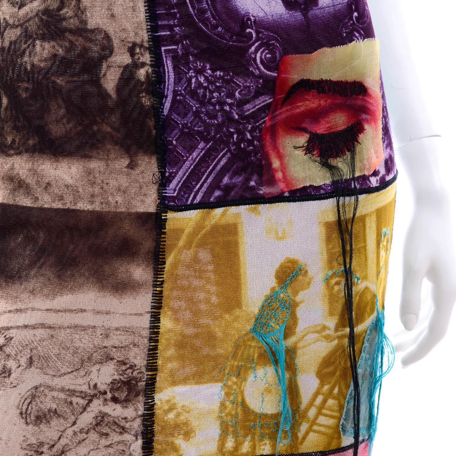 1990s Jean Paul Gaultier Soleil Vintage Biblical Times & Nature Theme Mesh Skirt 6