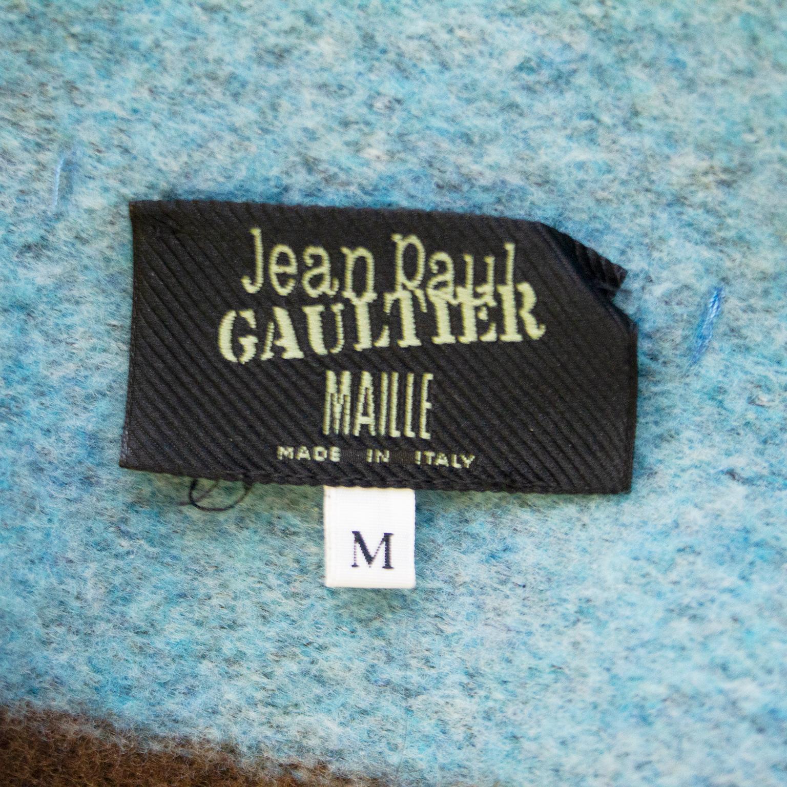 Women's or Men's 1990s Jean Paul Gaultier Striped Boiled Wool Cardigan  For Sale