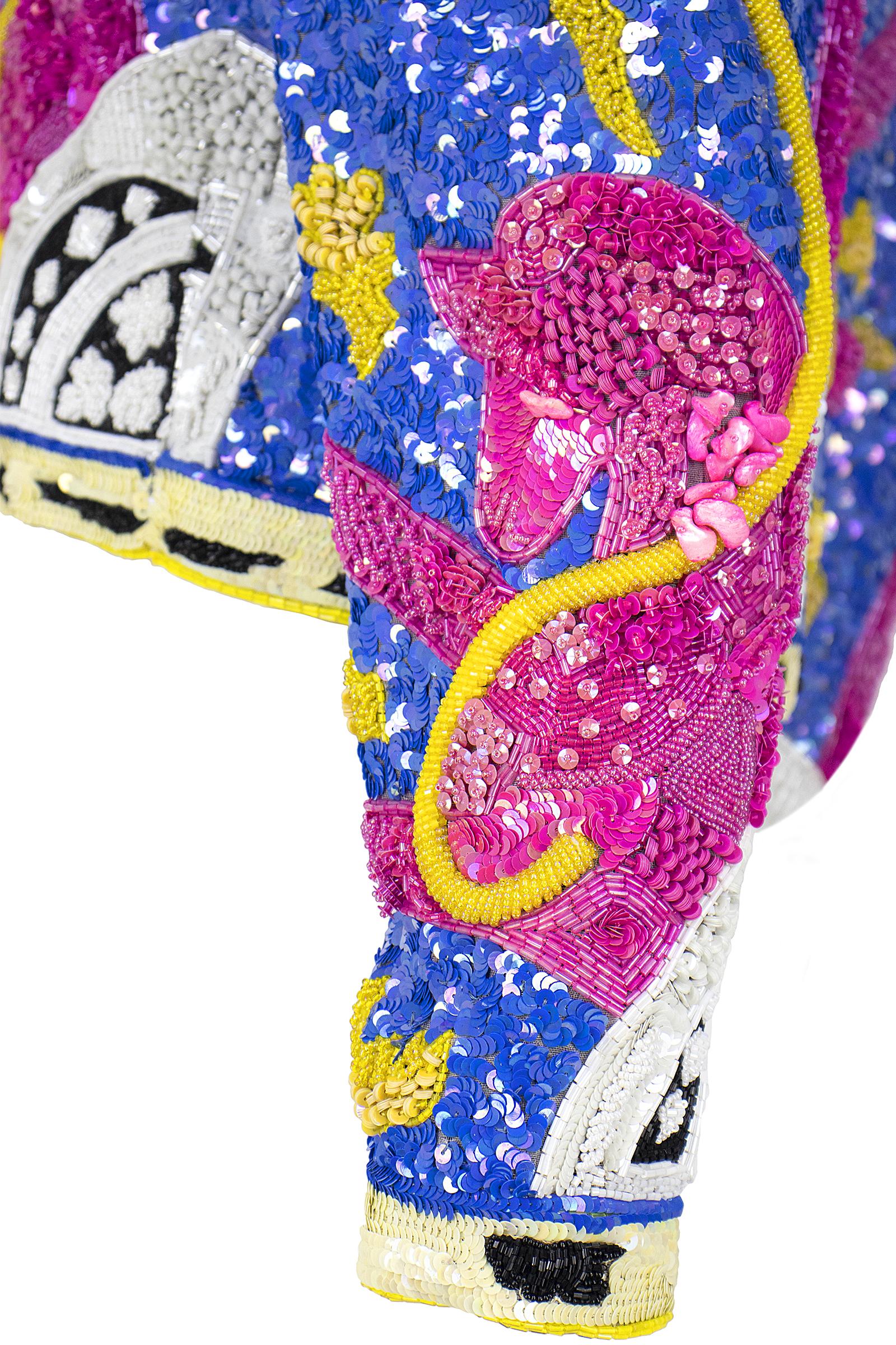 1990s Jeanette Kastenberg Multi-Color Unicorn Sequin Beaded Jacket 1