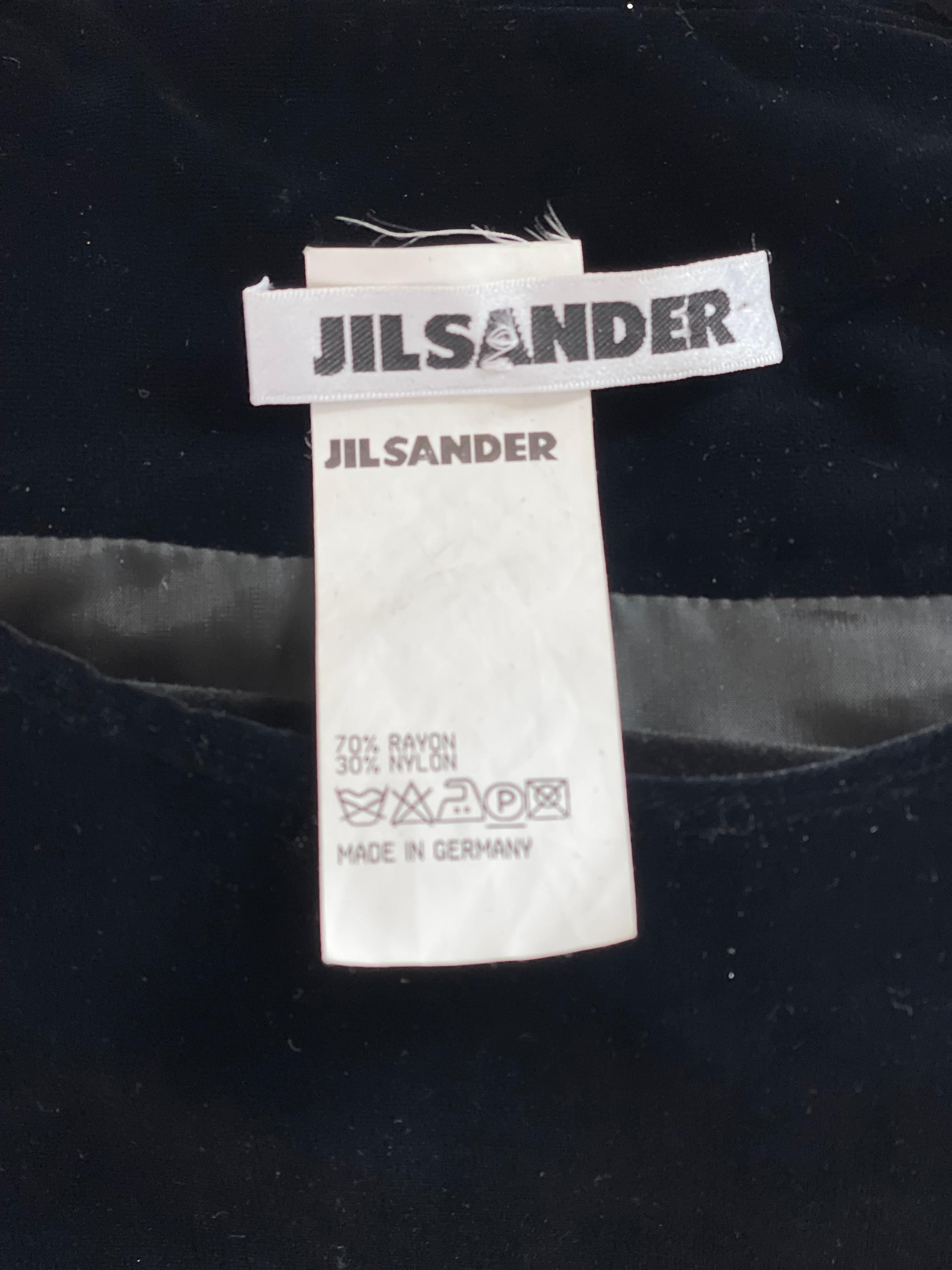 1990s Jil Sander Black Lightweight Velvet Size 34 / 2 4 Minimalist Vintage Dress For Sale 5