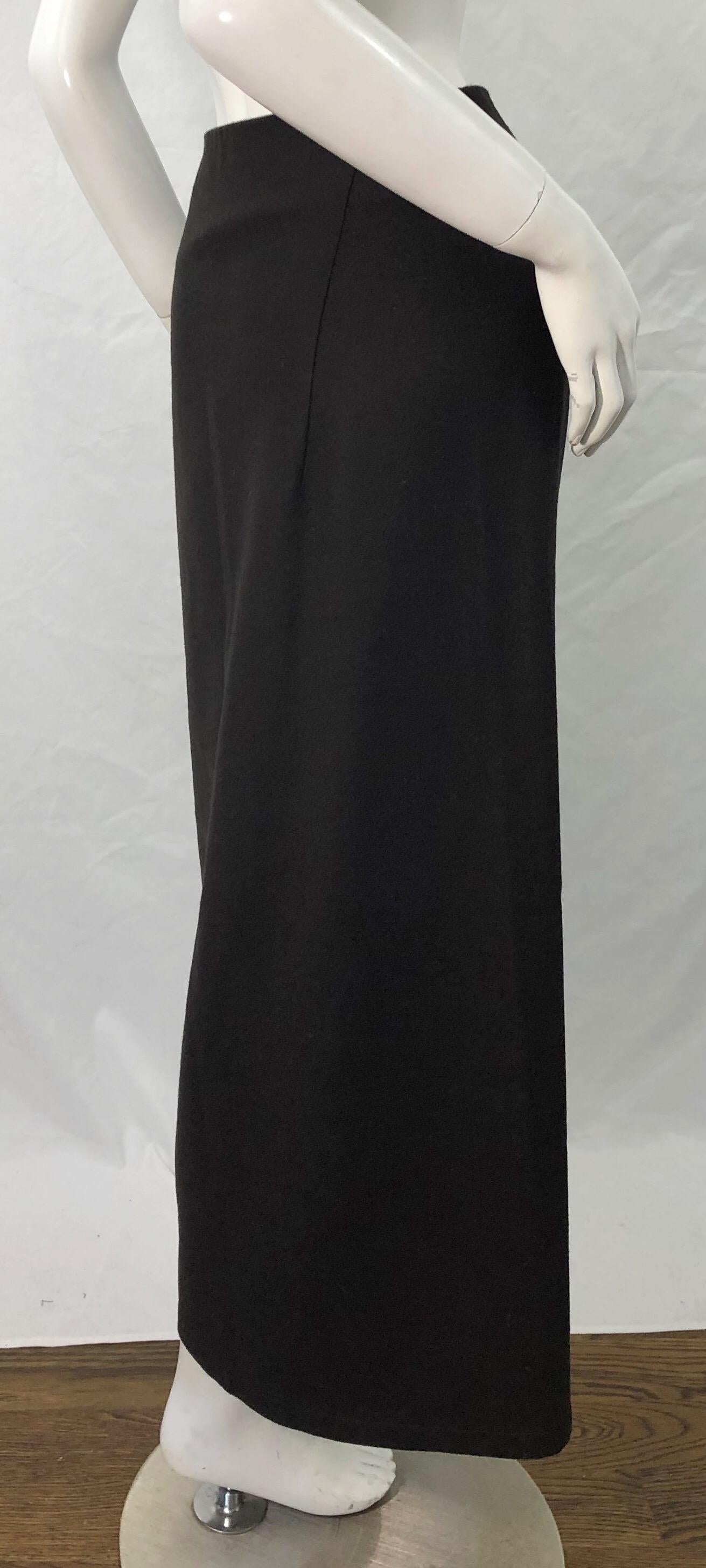 1990s Jil Sander Chocolate Brown Sz 36 / 4-6 Minimalist Vintage 90s Midi Skirt  In Excellent Condition For Sale In San Diego, CA