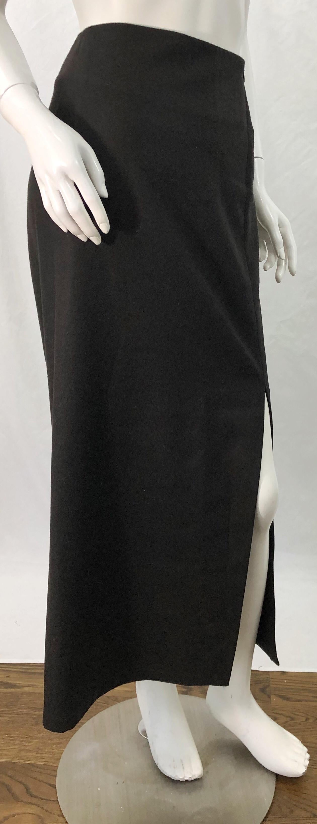Women's 1990s Jil Sander Chocolate Brown Sz 36 / 4-6 Minimalist Vintage 90s Midi Skirt  For Sale