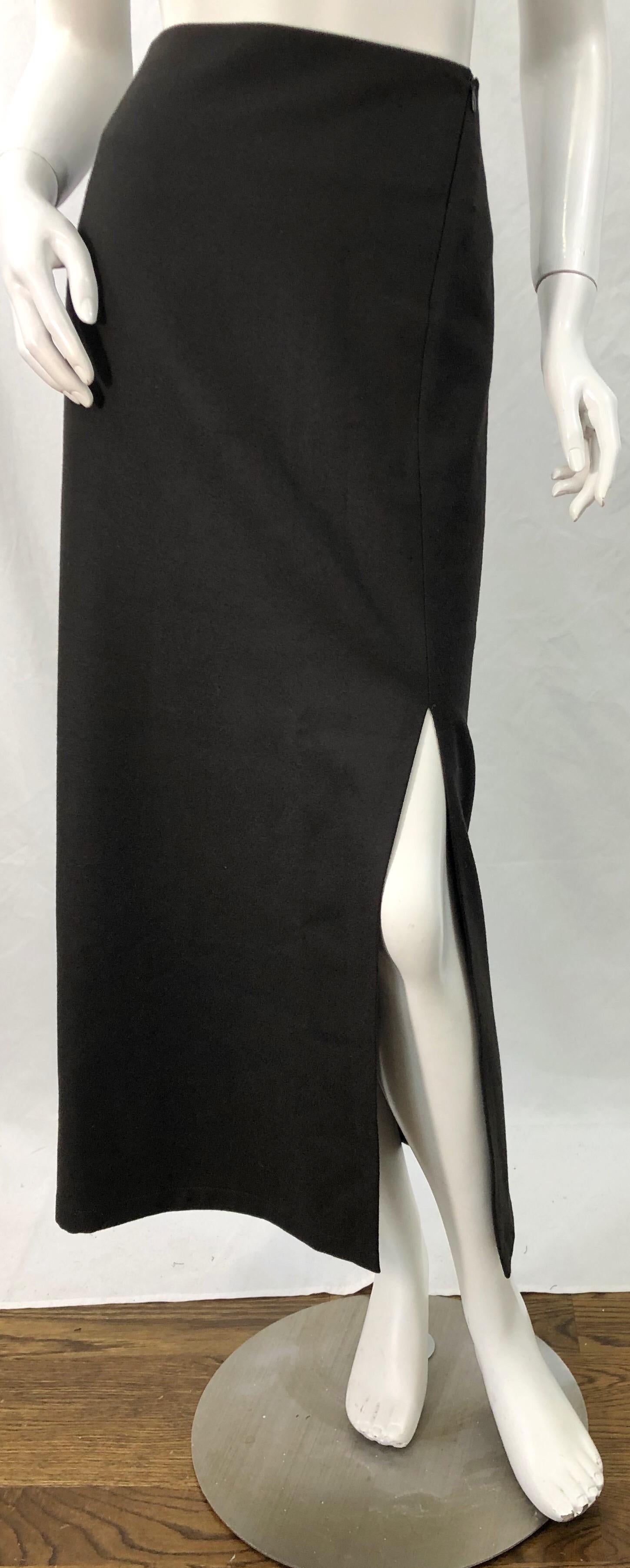 1990s Jil Sander Chocolate Brown Sz 36 / 4-6 Minimalist Vintage 90s Midi Skirt  For Sale 1