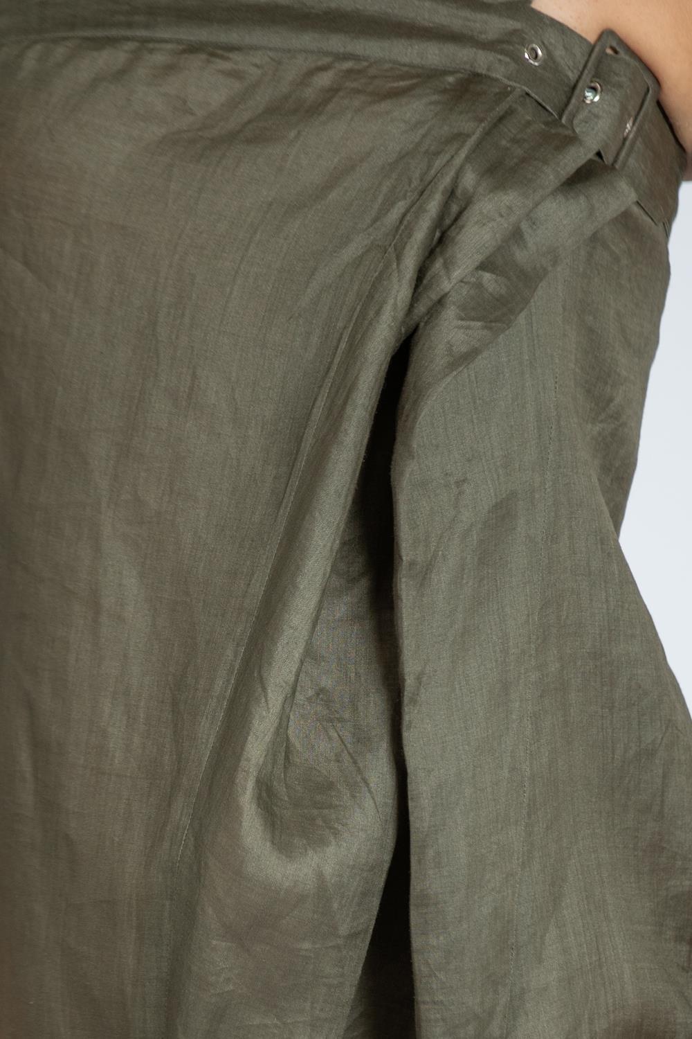 1990S Jil Sander Dark Gray Linen Dress With Buckle Detail For Sale 4