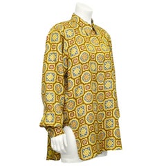 1990s Jil Sander Printed Silk Shirt