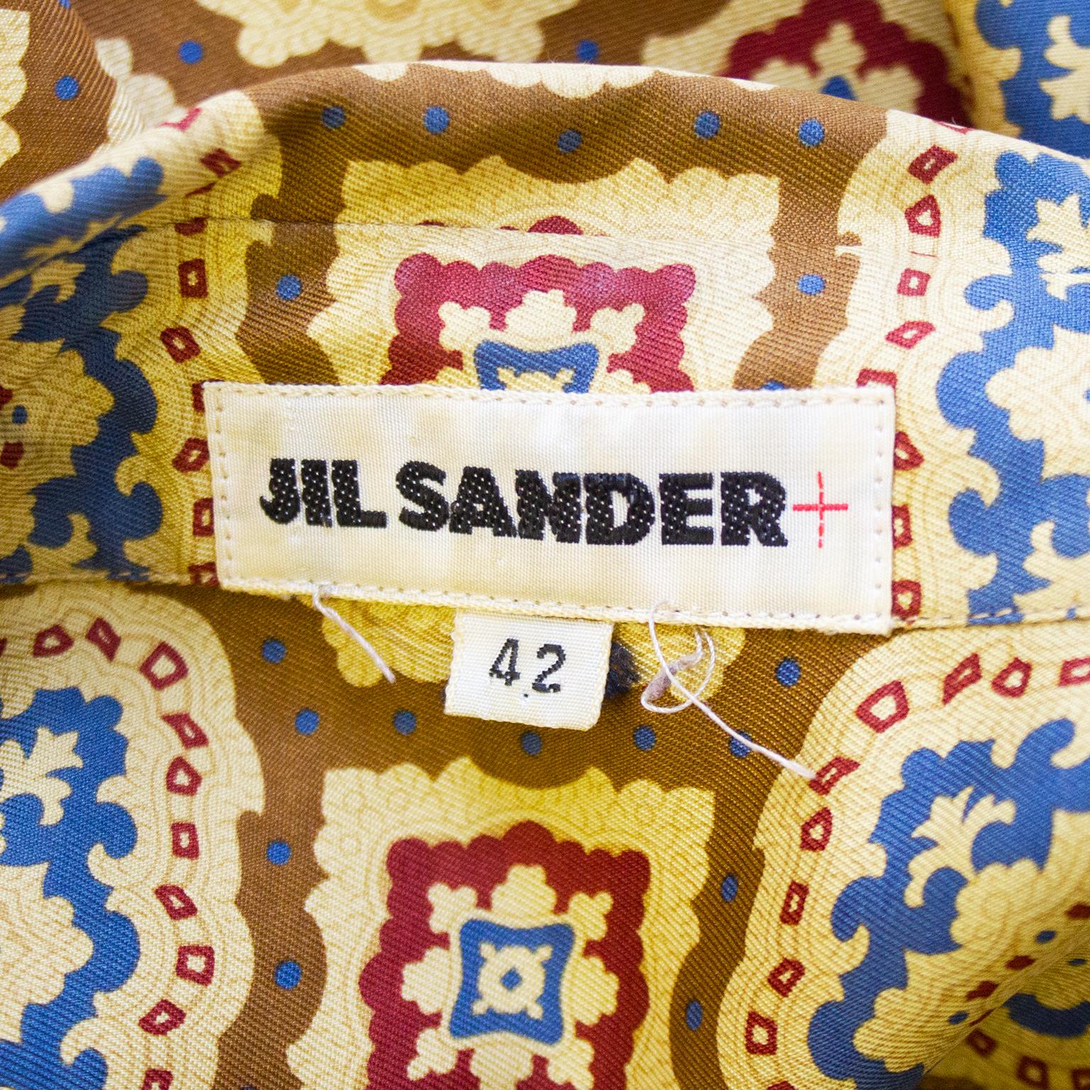1990s Jil Sander Printed Silk Shirt  In Good Condition For Sale In Toronto, Ontario