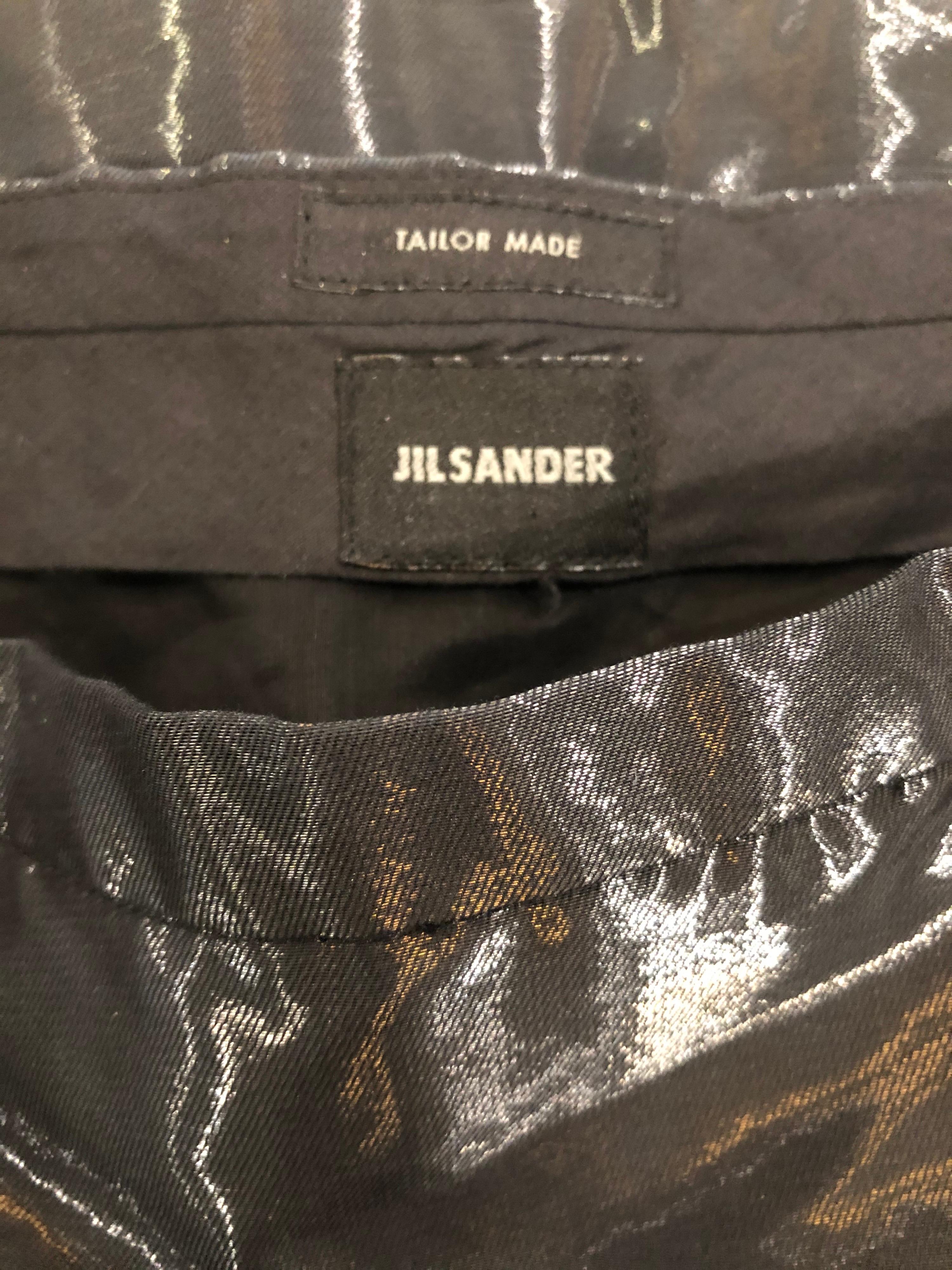 1990s JIL SANDER Tailor Made Grey / Black Metallic Vintage 90s Mini Skirt For Sale 4