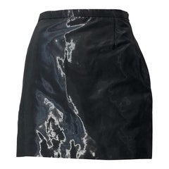 1990s JIL SANDER Tailor Made Grey / Black Metallic Vintage 90s Mini Skirt