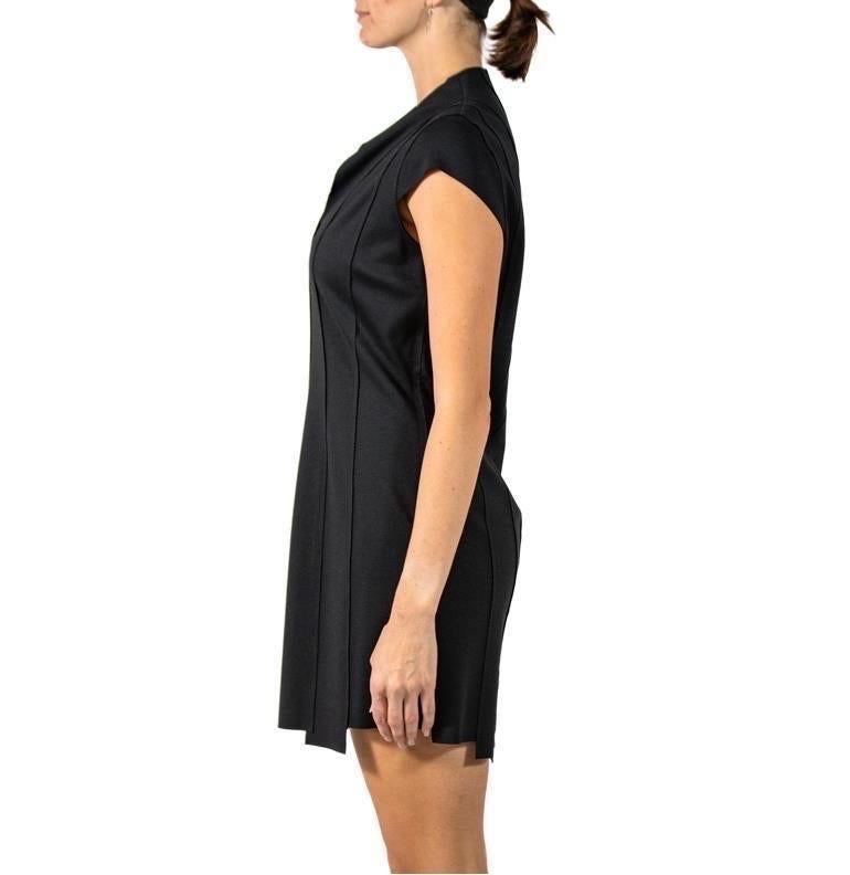Women's 1990S JILL SANDER Black Rayon & Poly Cocktail Dress With Cap Sleeves For Sale