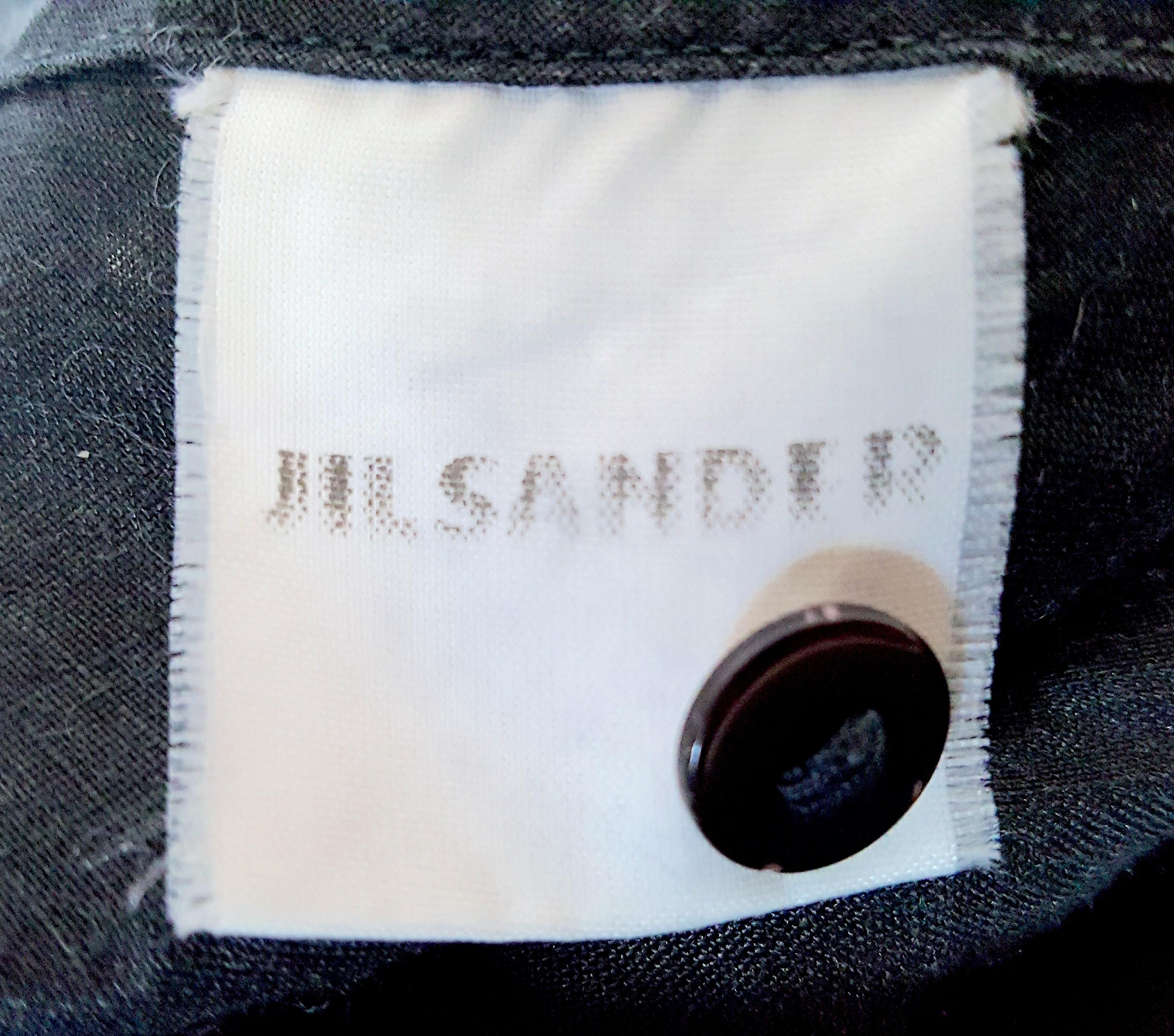 1990s JilSander BiasCut Black Sheer Linen DeepVneck LongSleeve Tunic MiniDress For Sale 6