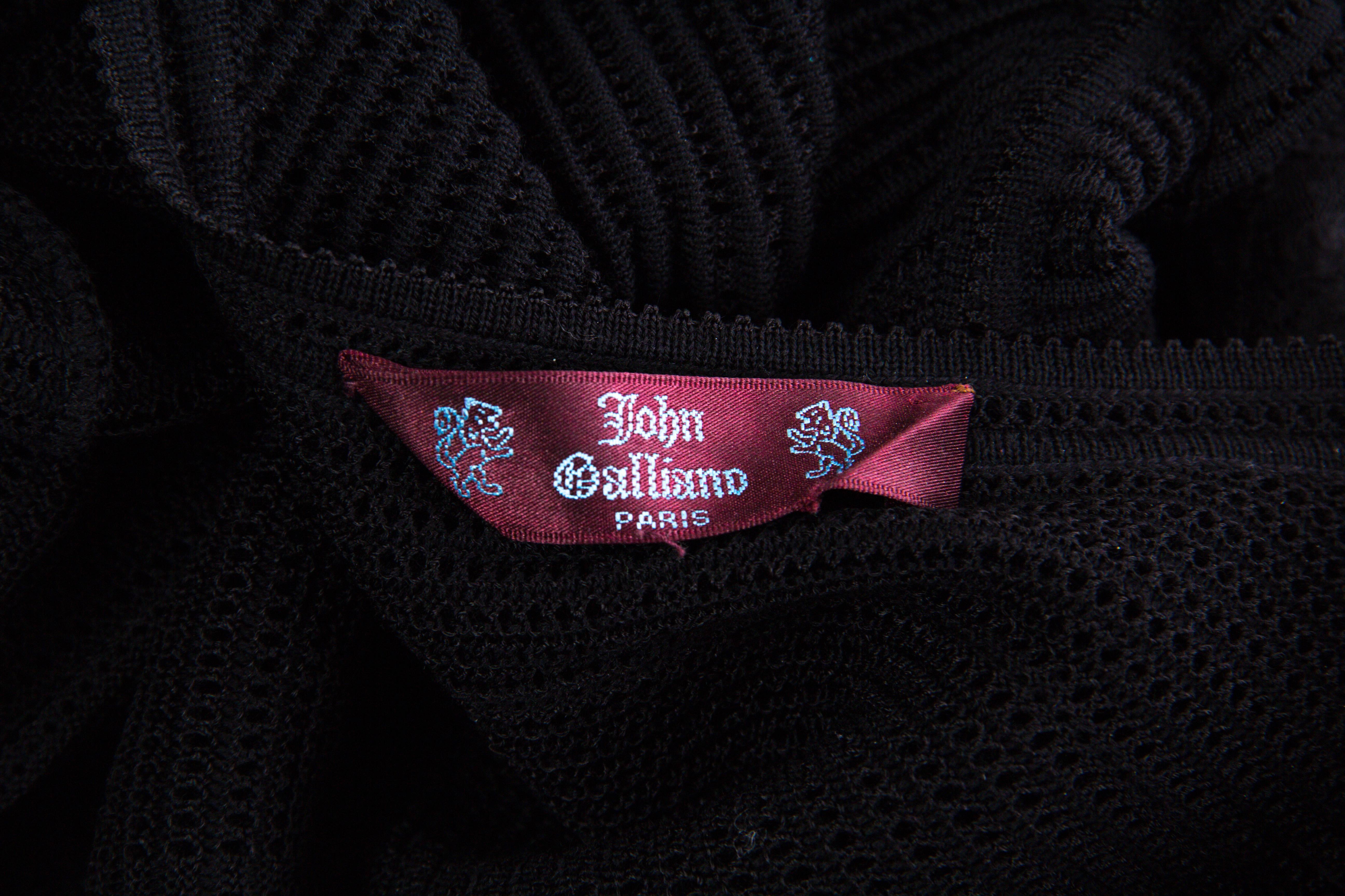 1990s John Galliano Black Wool Blend Knit Slip Dress With Matching Cardigan   4
