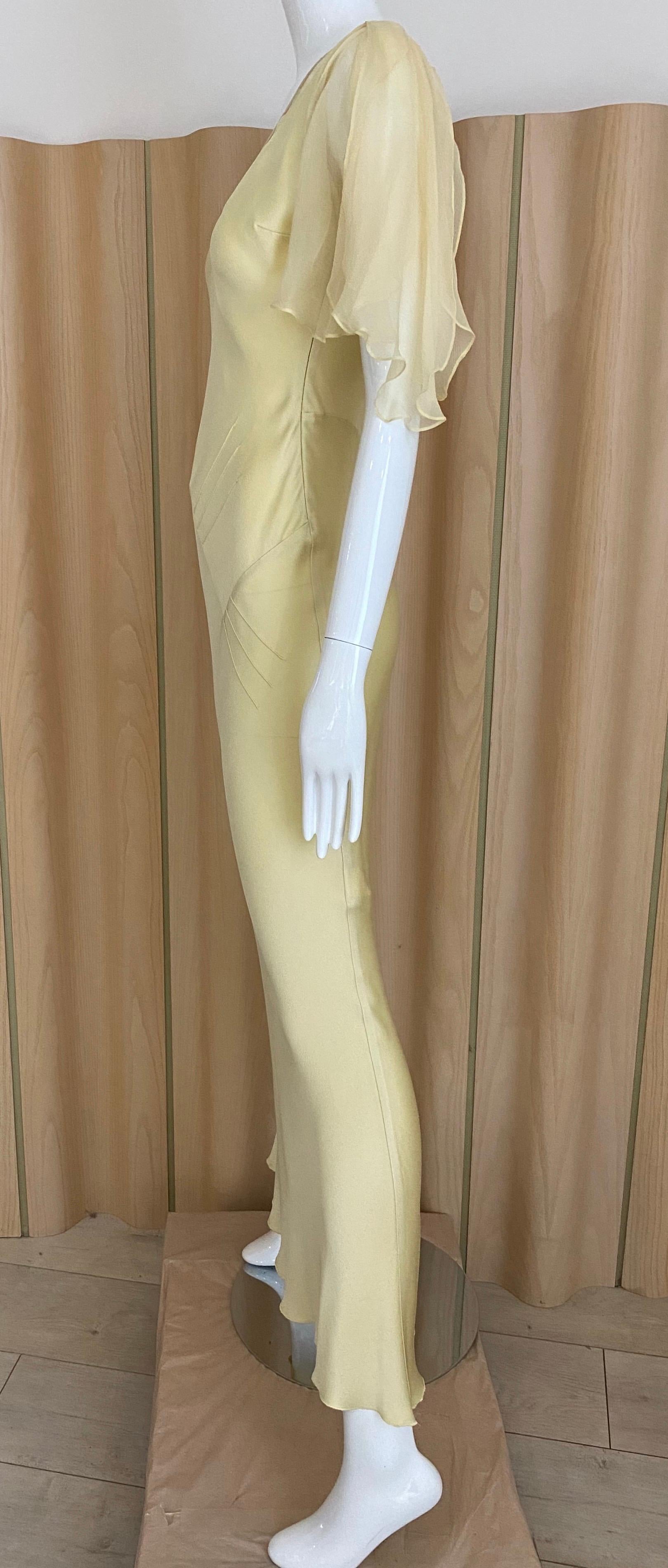 Women's 1990s John Galliano Cream Silk Charmeuse Bias Cut Dress
