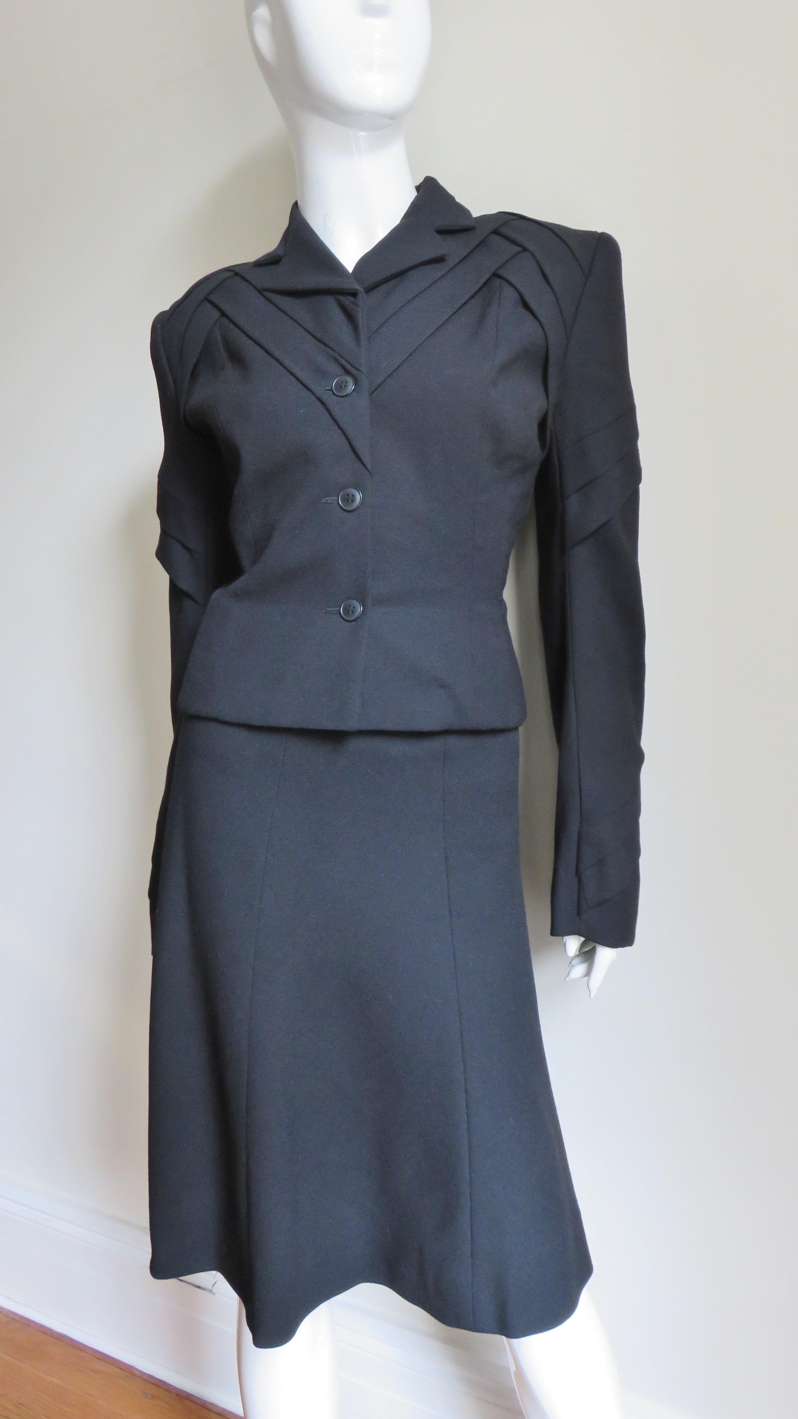 Women's John Galliano New Runway Skirt Suit with Elaborate Detail 1990s For Sale
