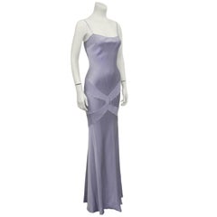 1990s John Galliano Lavender Silk Gown