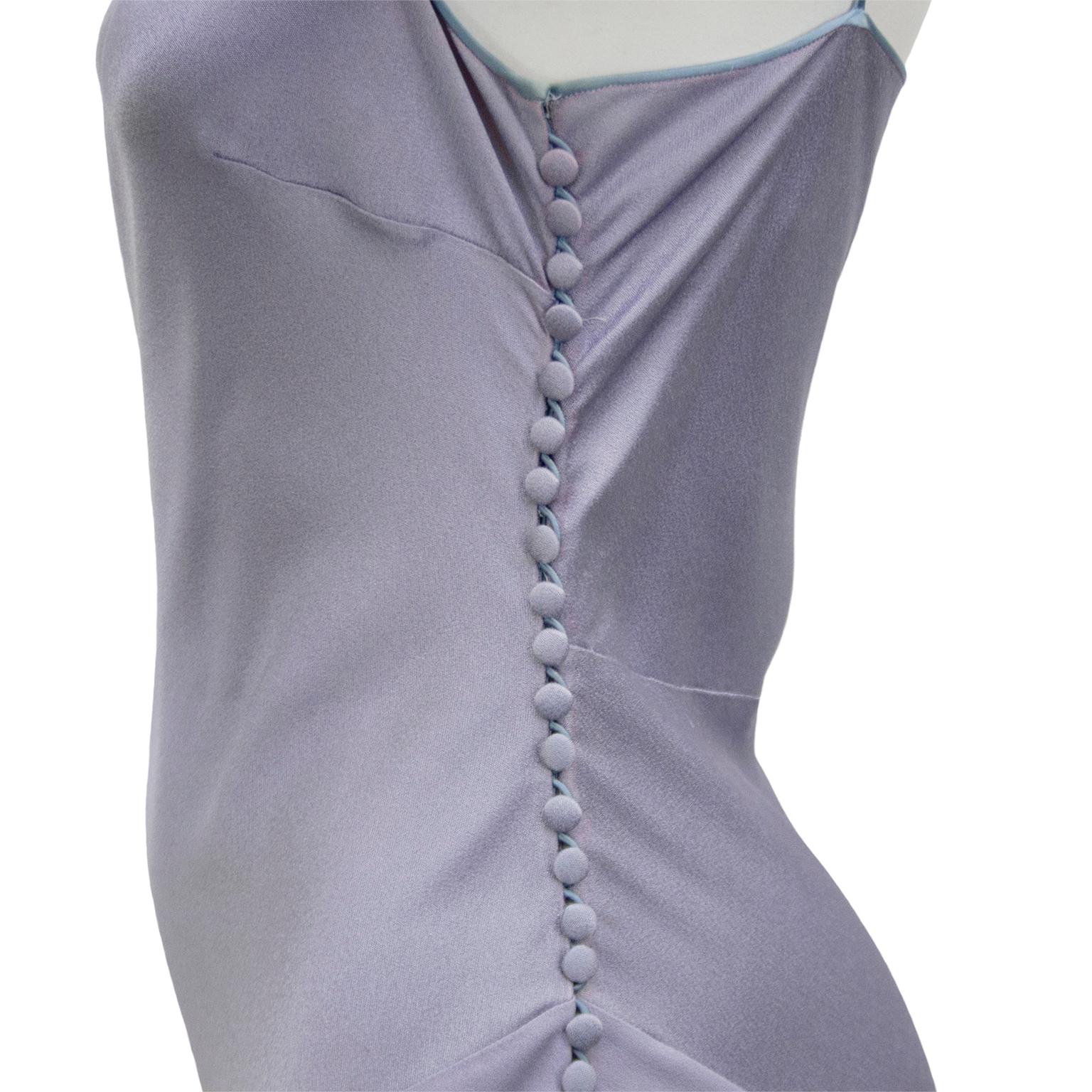 Gray 1990s John Galliano Lavender Silk Gown 