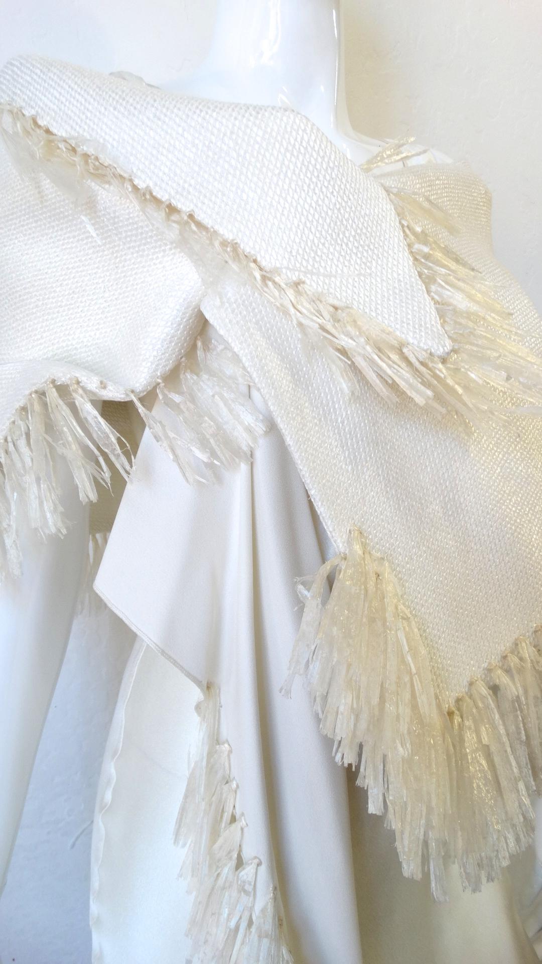 John Galliano 1990s Raffia Shawl Dress 4