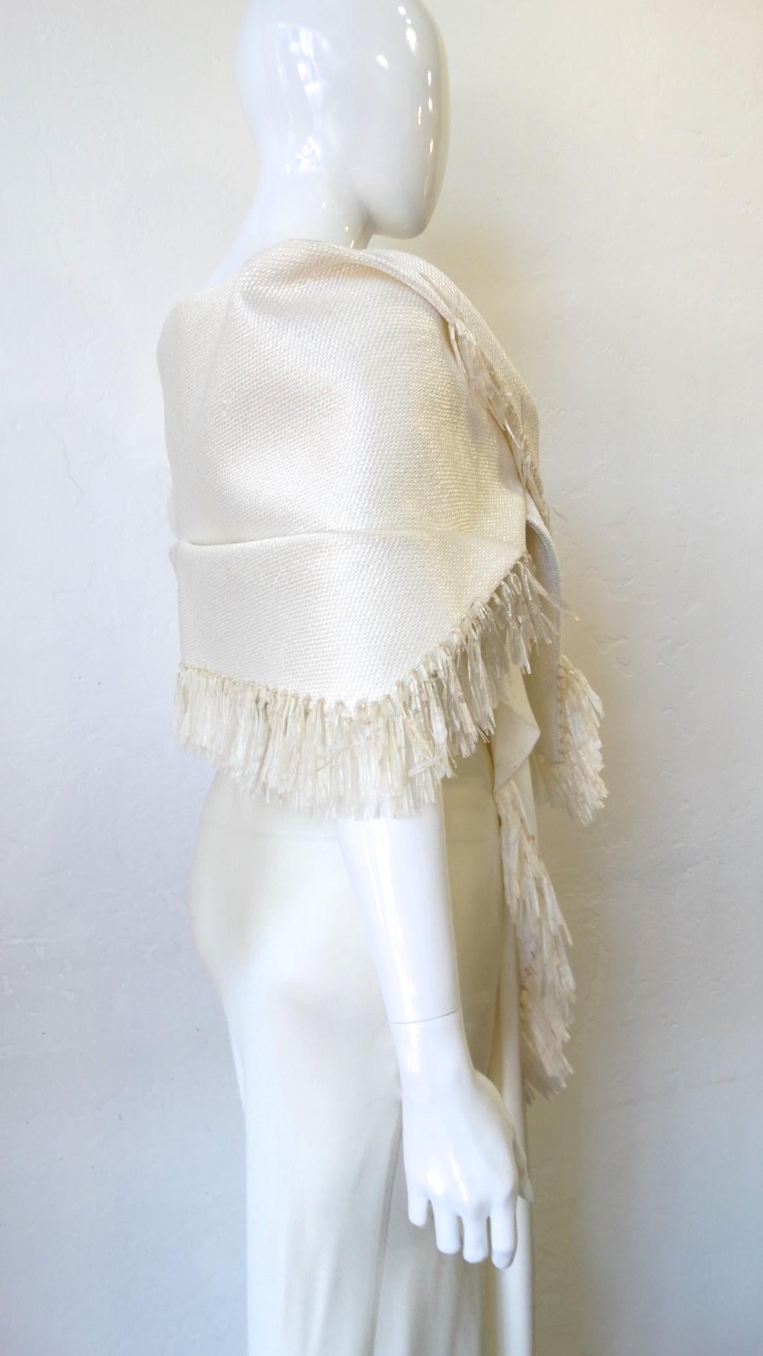 John Galliano 1990s Raffia Shawl Dress 6