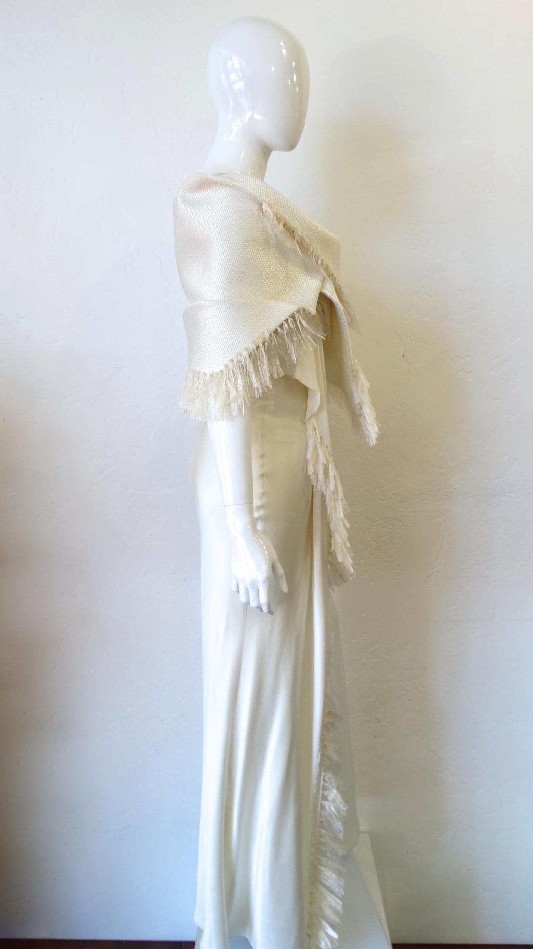 John Galliano 1990s Raffia Shawl Dress 2