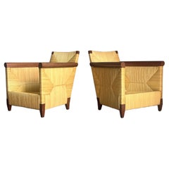 1990s John Hutton for Donghia Merbau Lounge Chairs