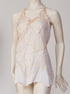 1990S JEAN PAUL GAULTIER Cotton Blend Laser Cut Eyelet Top