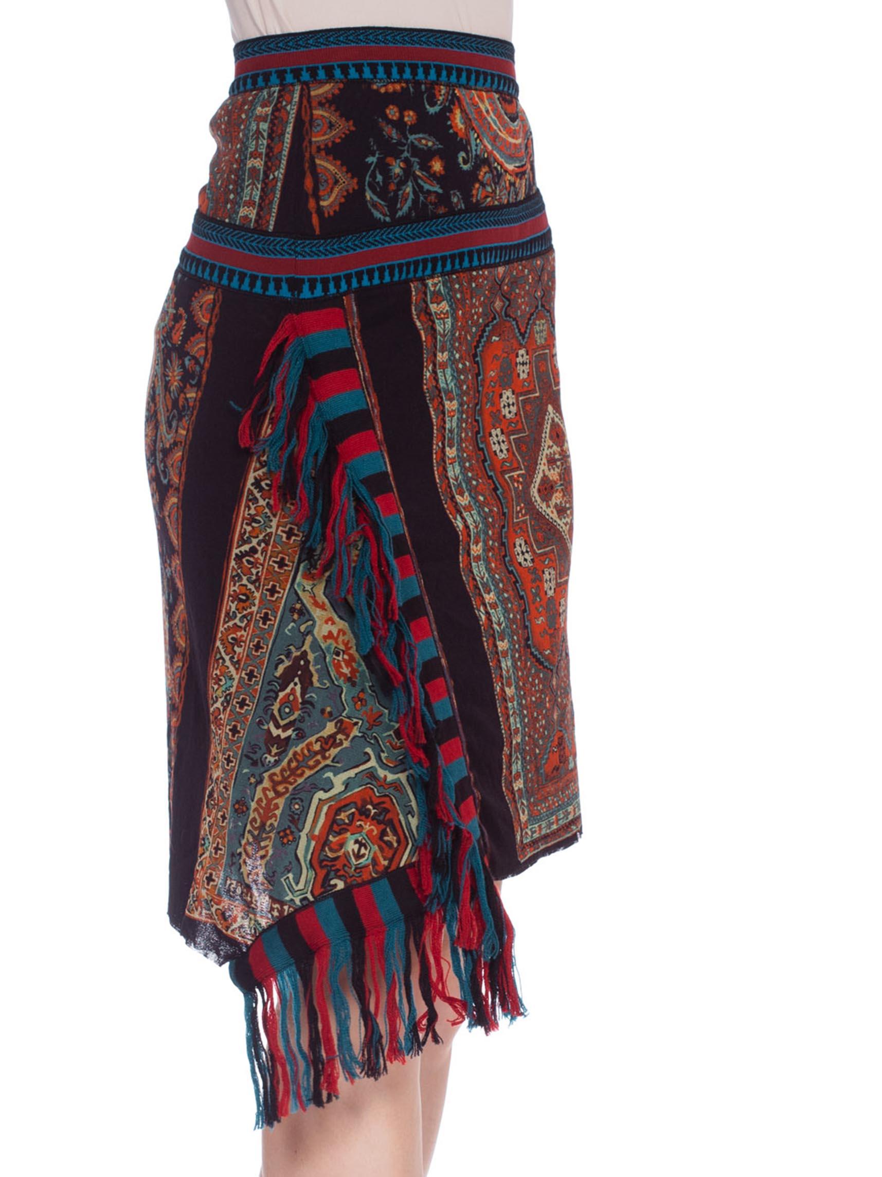 1990'S JEAN PAUL GAULTIER JPG Tribal Rug Patchwork Mesh Skirt 4