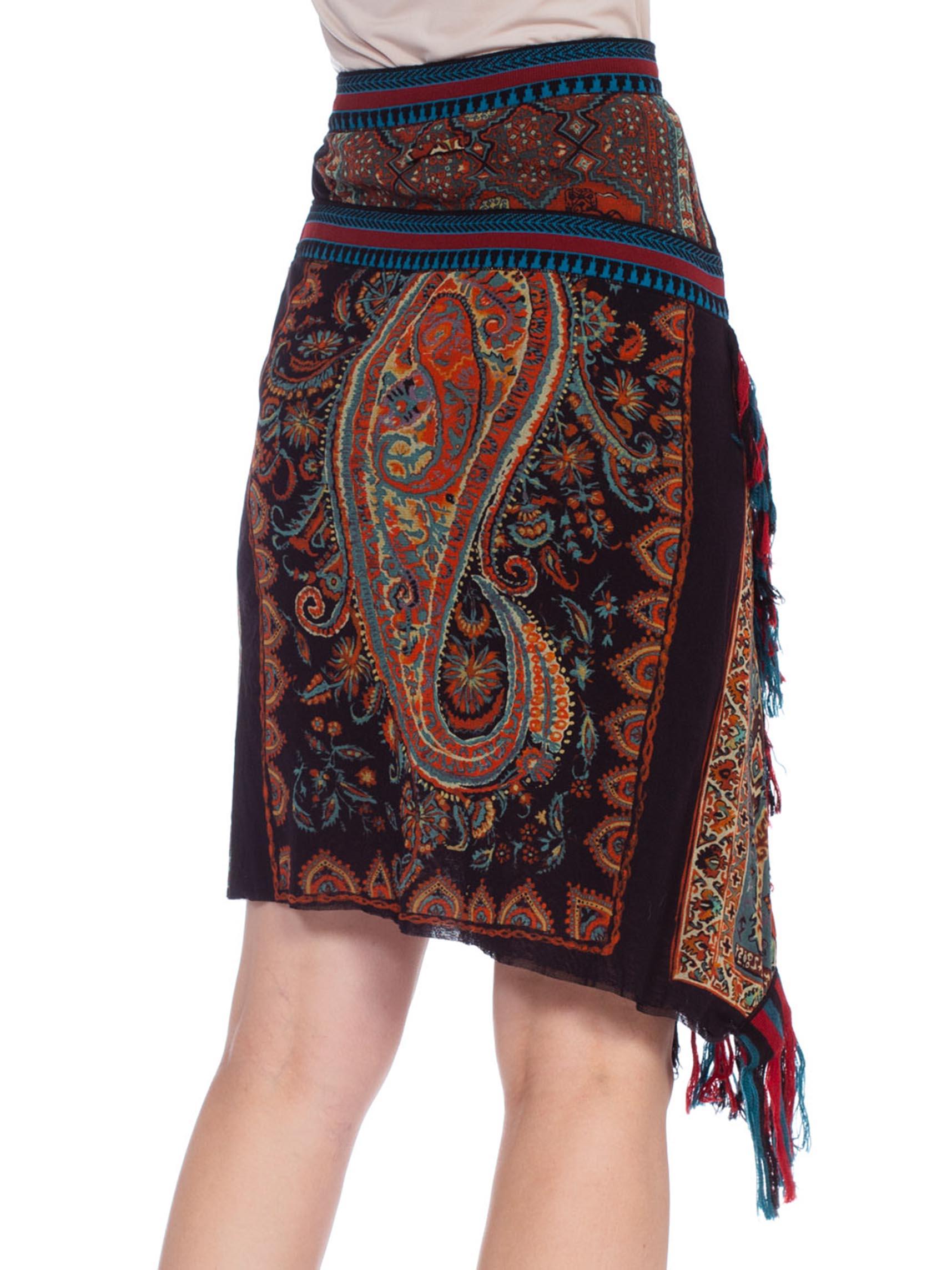 Black 1990'S JEAN PAUL GAULTIER JPG Tribal Rug Patchwork Mesh Skirt
