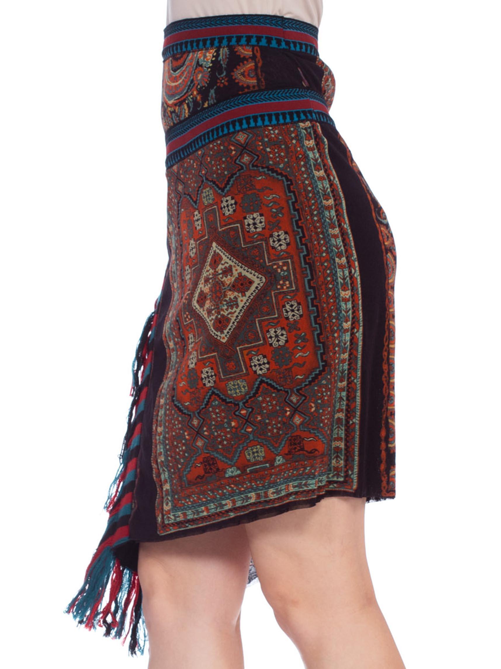 1990'S JEAN PAUL GAULTIER JPG Tribal Rug Patchwork Mesh Skirt 3