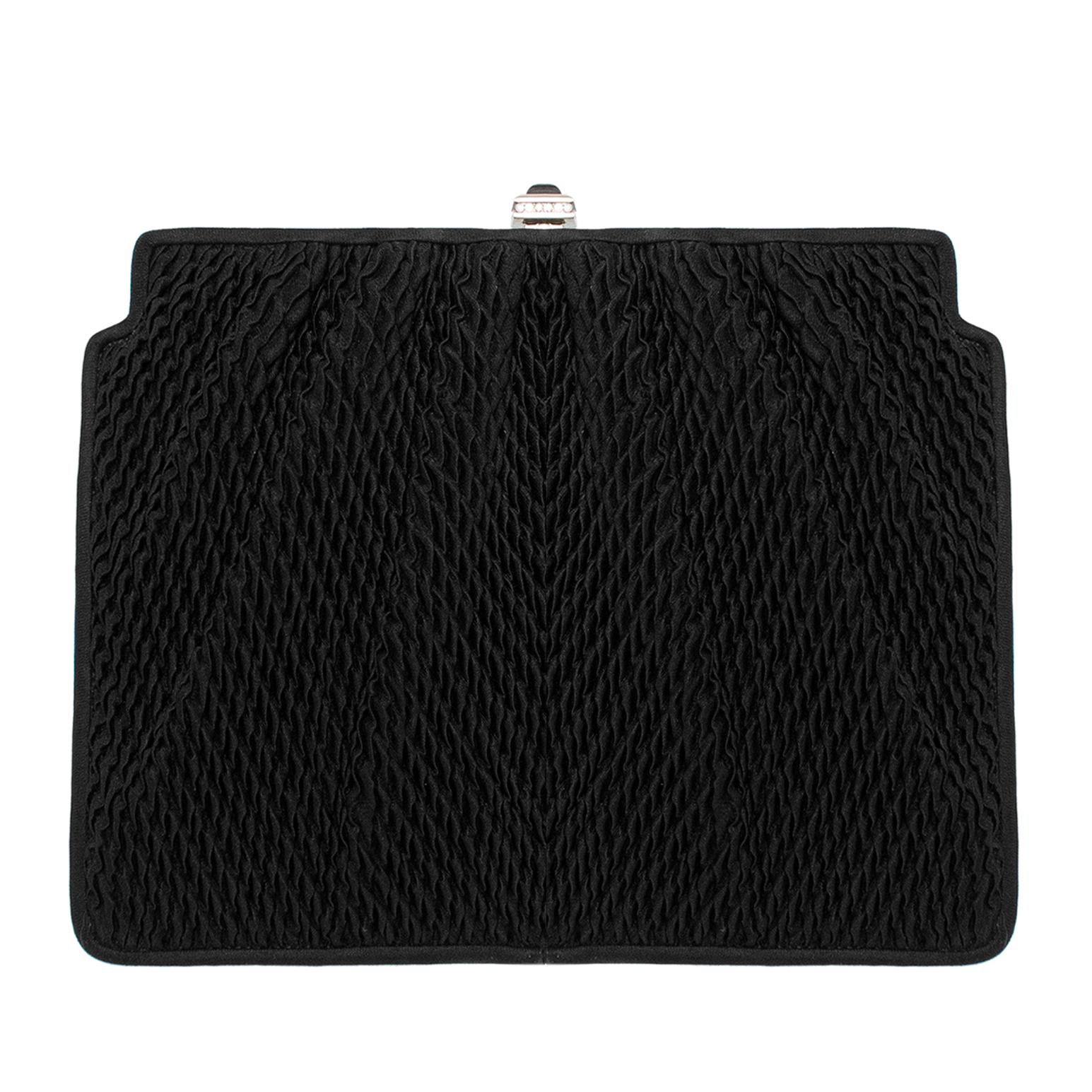 Women's 1990s Judith Leiber Black Evening Bag with Greek Key Details