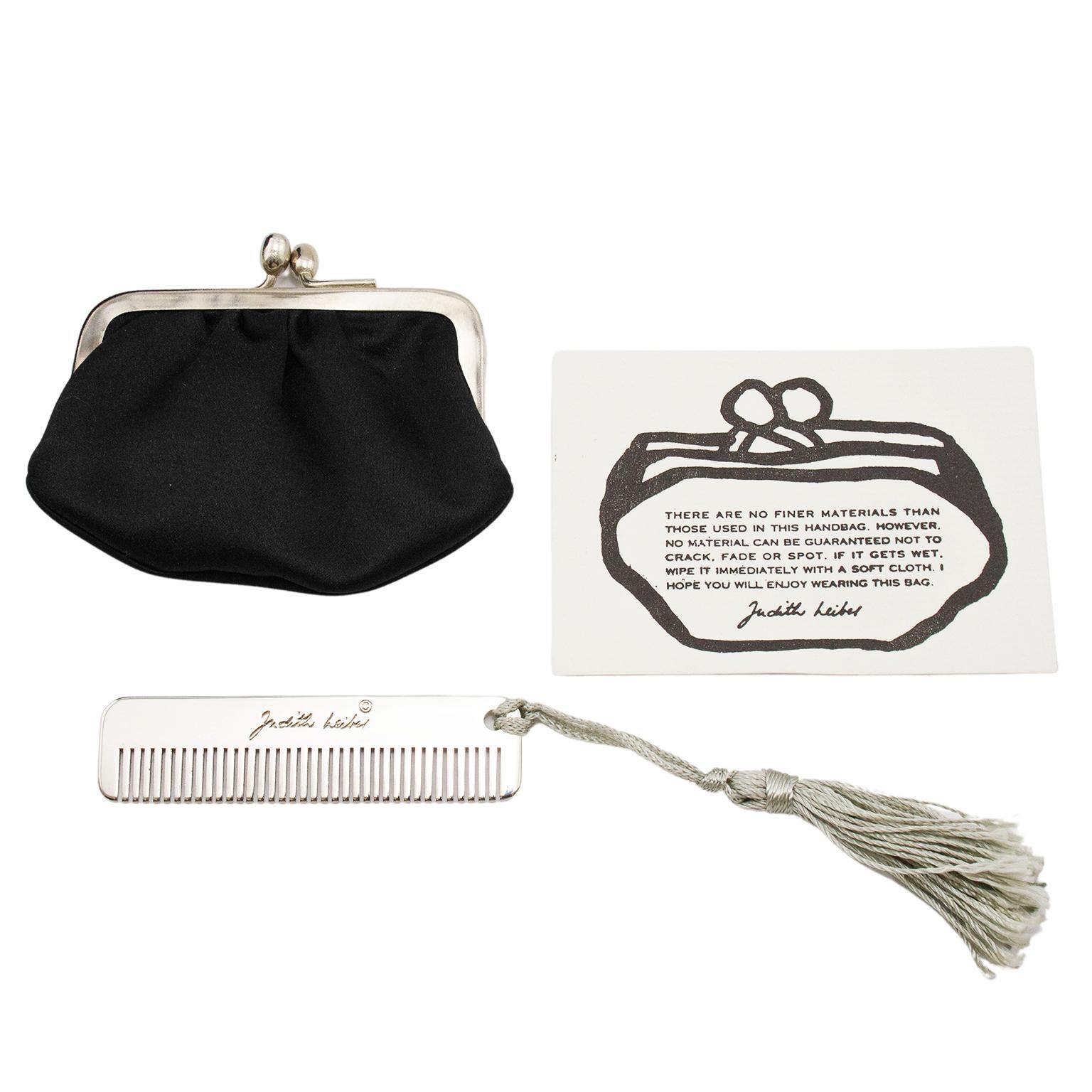 1990s Judith Leiber Black Evening Bag with Greek Key Details For Sale 3