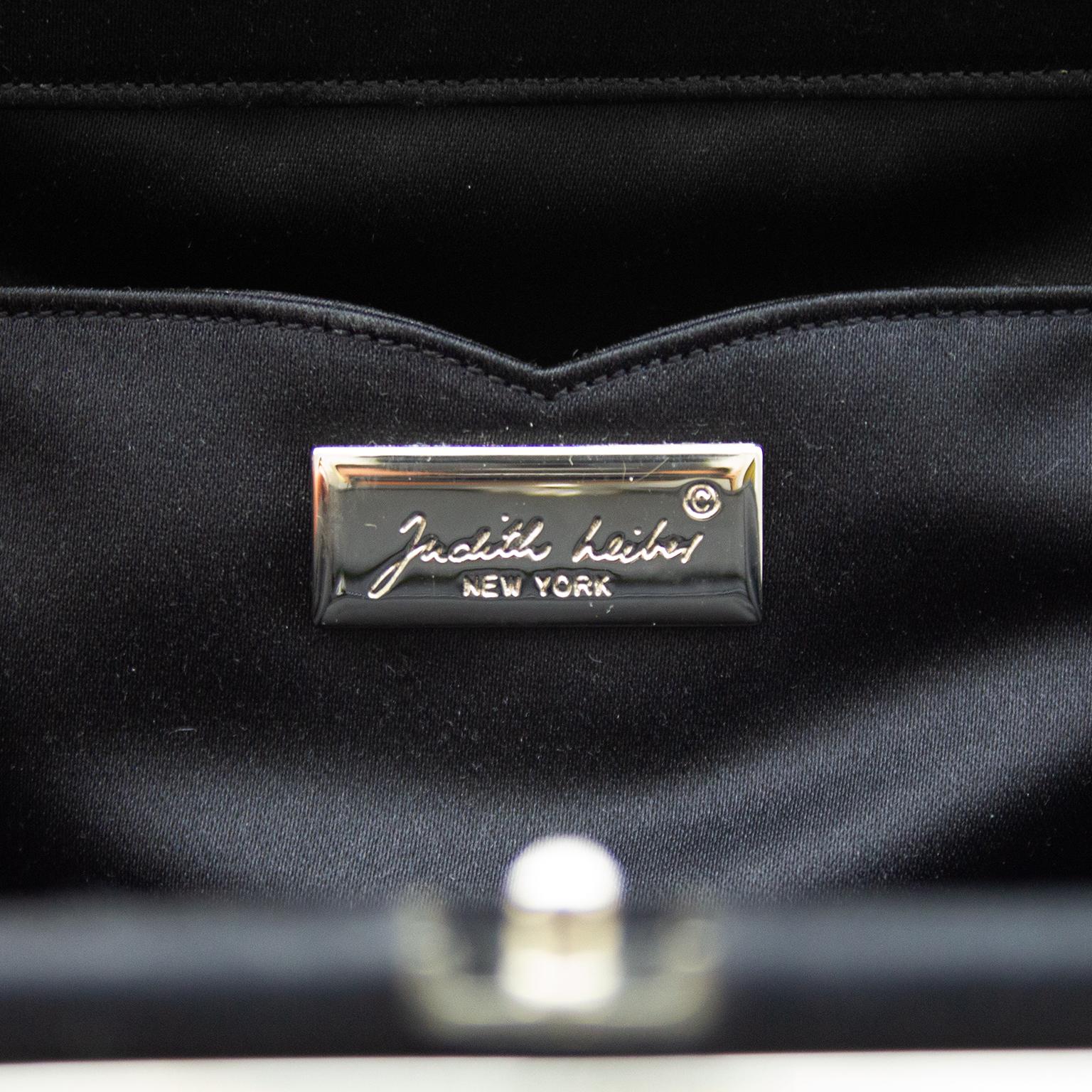 1990s Judith Leiber Black Evening Bag with Greek Key Details For Sale 4