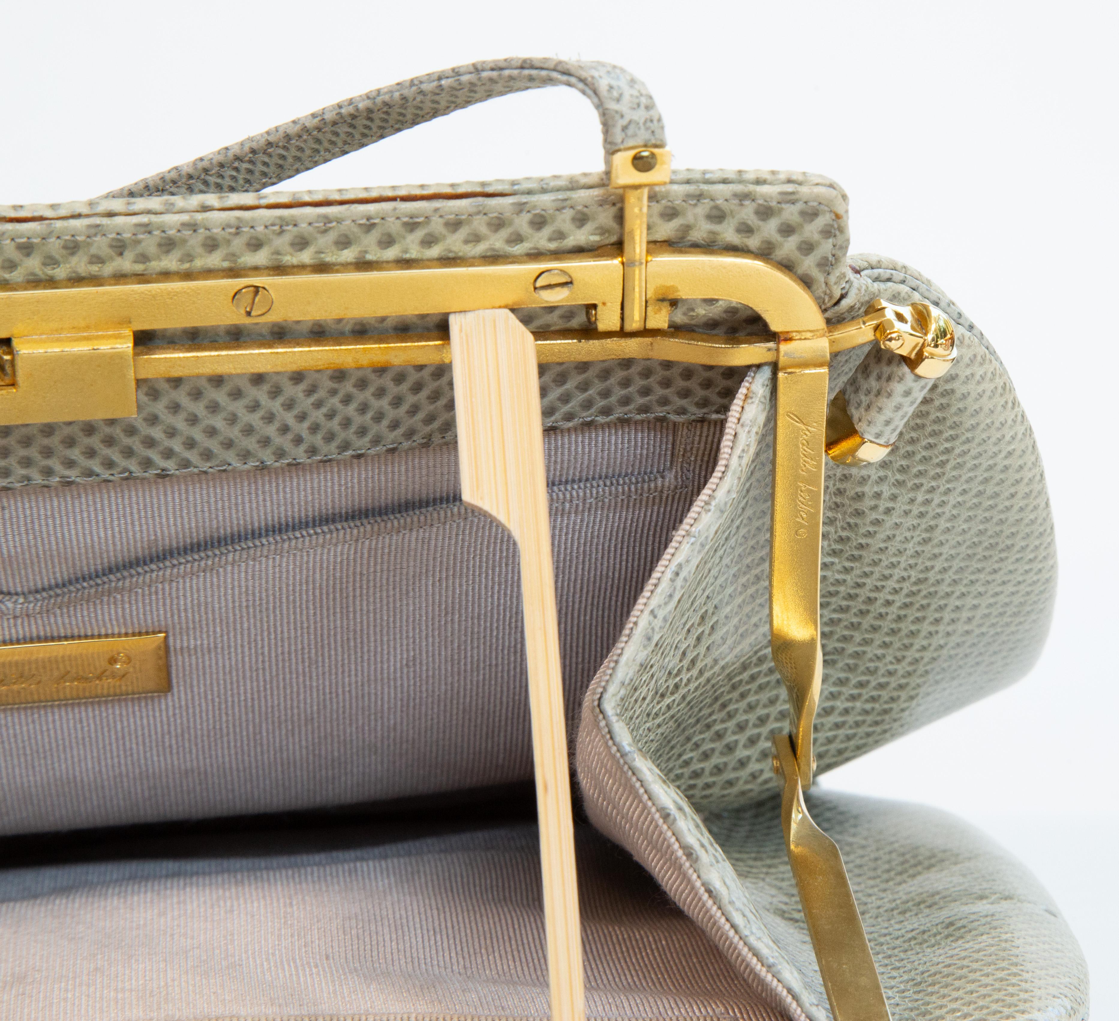 1990 Judith Leiber Sac à bandoulière en lézard Pochette en vente 7