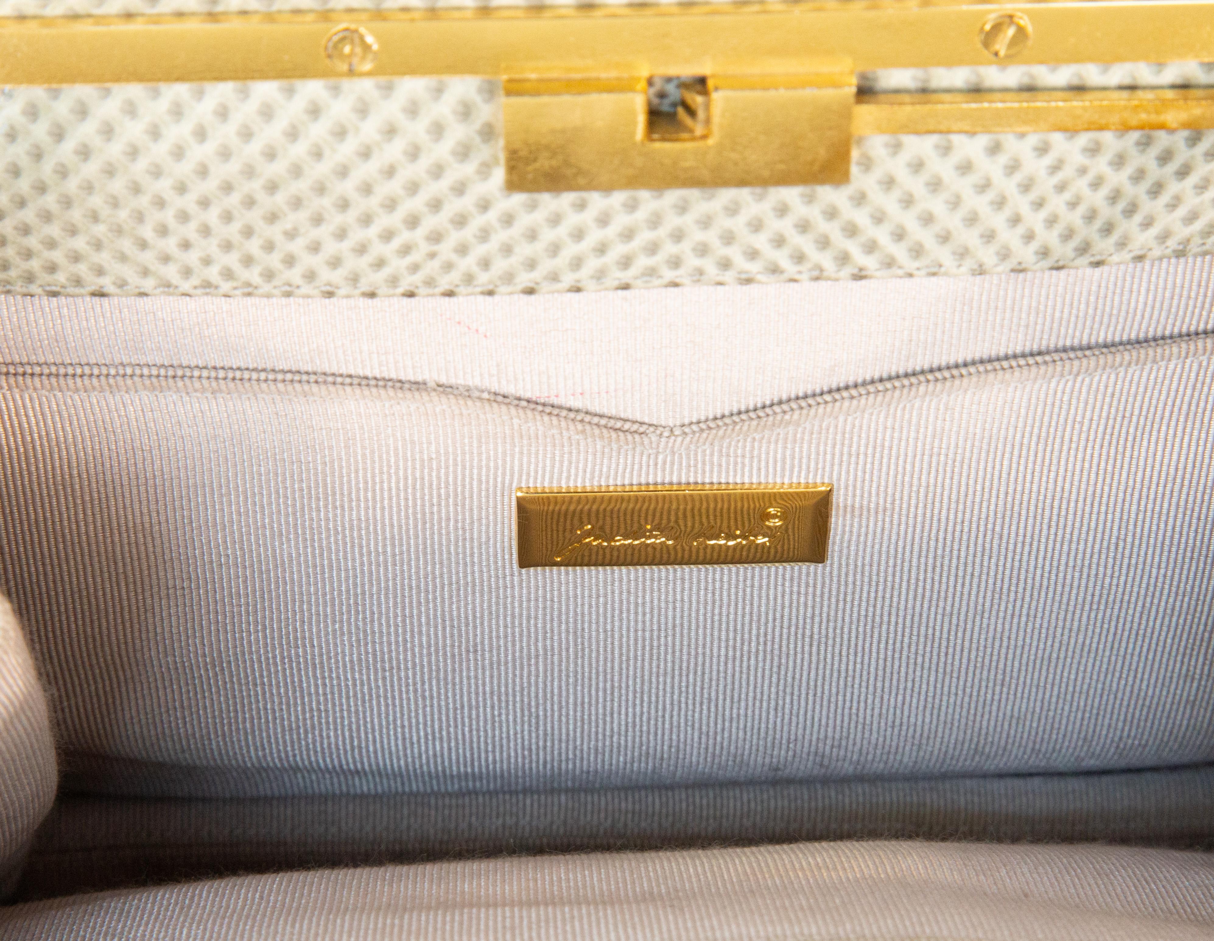 1990 Judith Leiber Sac à bandoulière en lézard Pochette en vente 8
