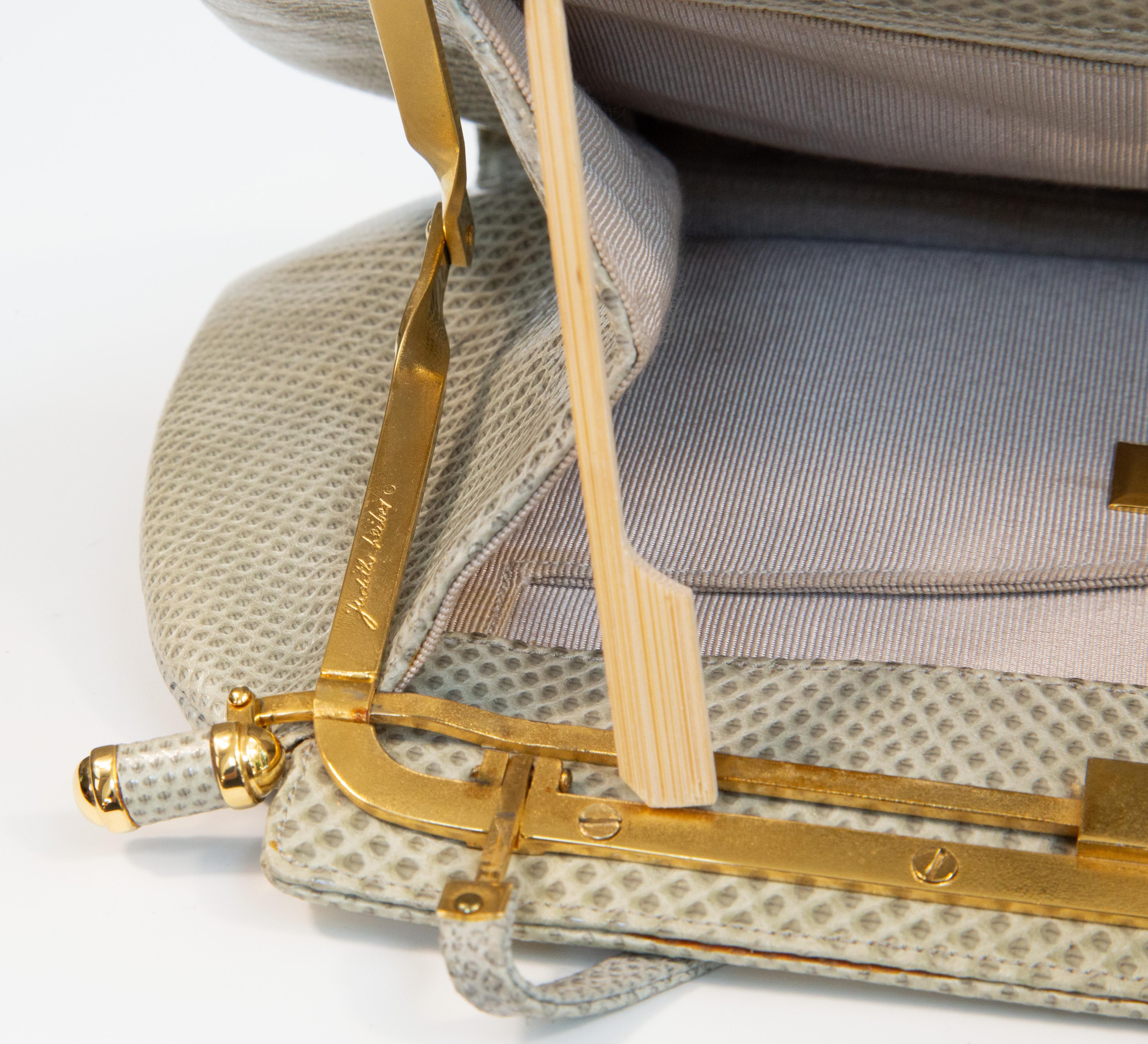 1990 Judith Leiber Sac à bandoulière en lézard Pochette en vente 9