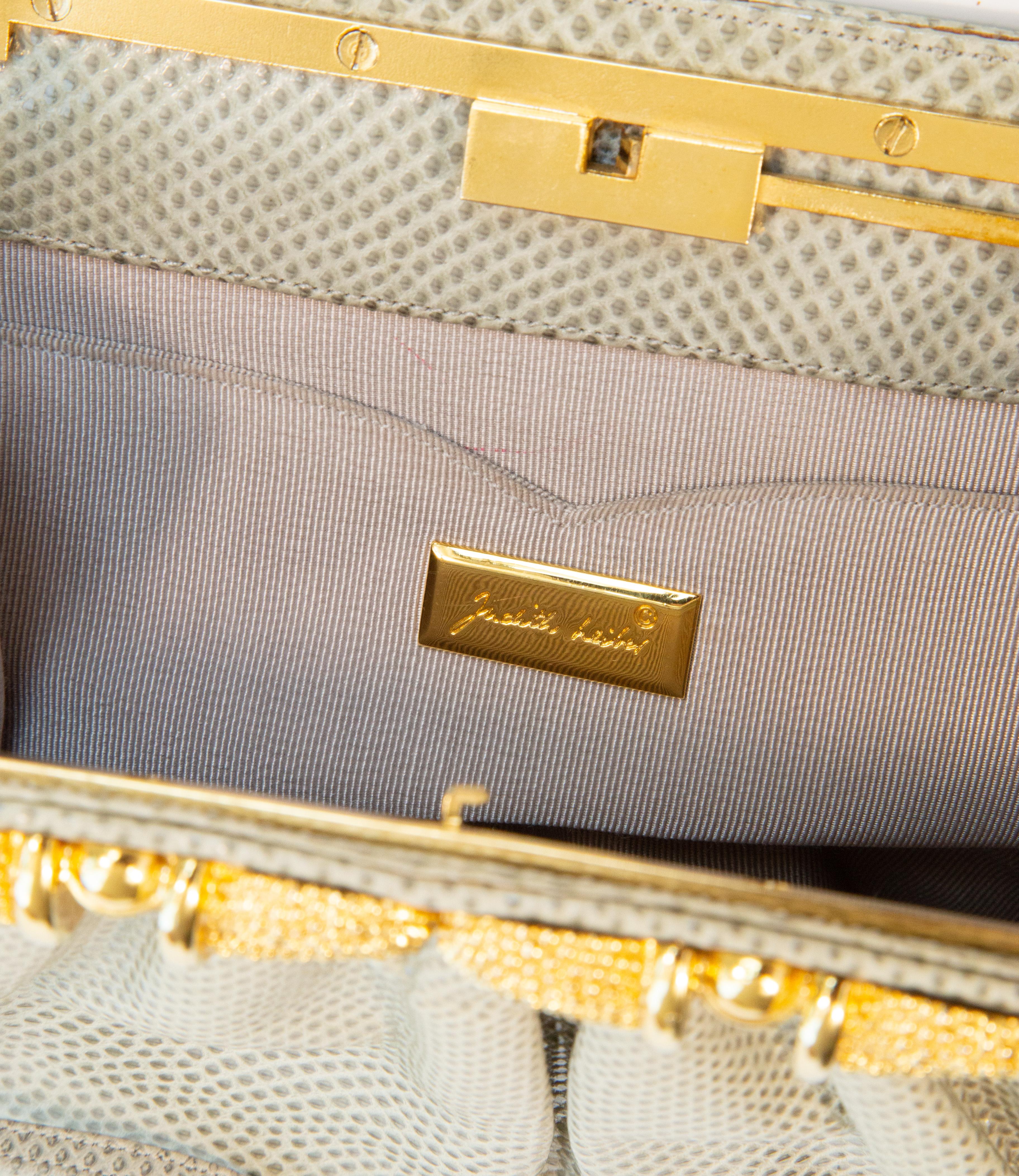 1990 Judith Leiber Sac à bandoulière en lézard Pochette en vente 10
