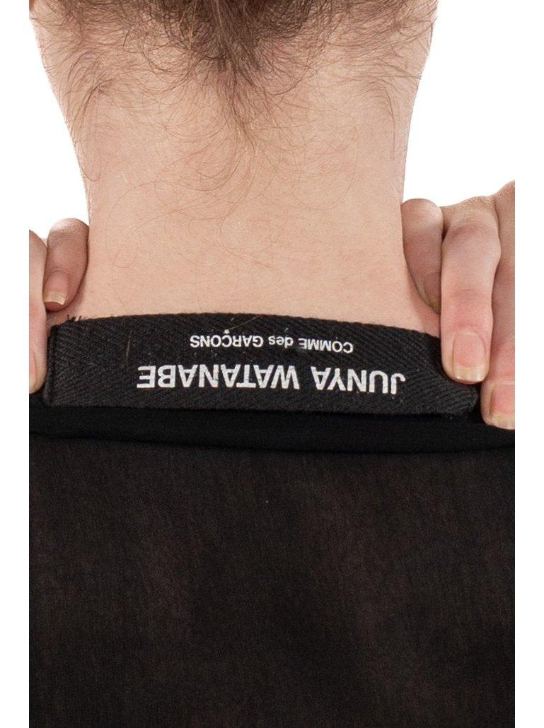 1990S JUNYA WATANABE COMME DES GARCONS Schwarzer durchsichtiger Seidenchiffon & Woll-Dekonstruktion im Angebot 6