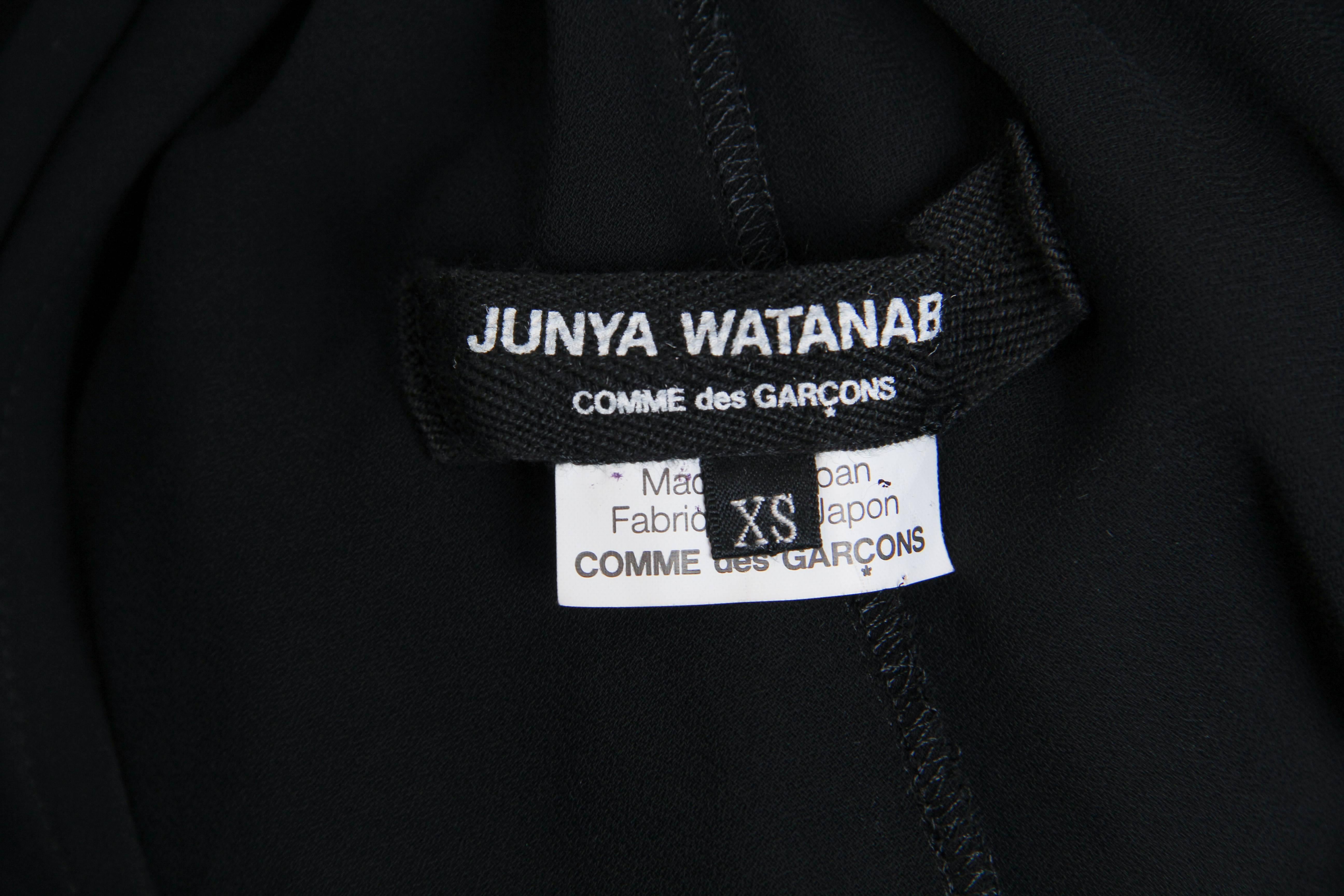 1990S JUNYA WATANABE FOR COMME DES GARCONS Black Polyester Chiffon Asymmetrical For Sale 7