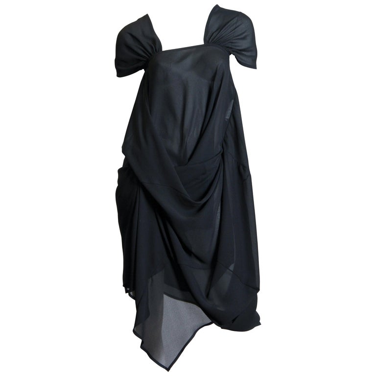 1990S JUNYA WATANABE FOR COMME DES GARCONS Black Polyester Chiffon ...