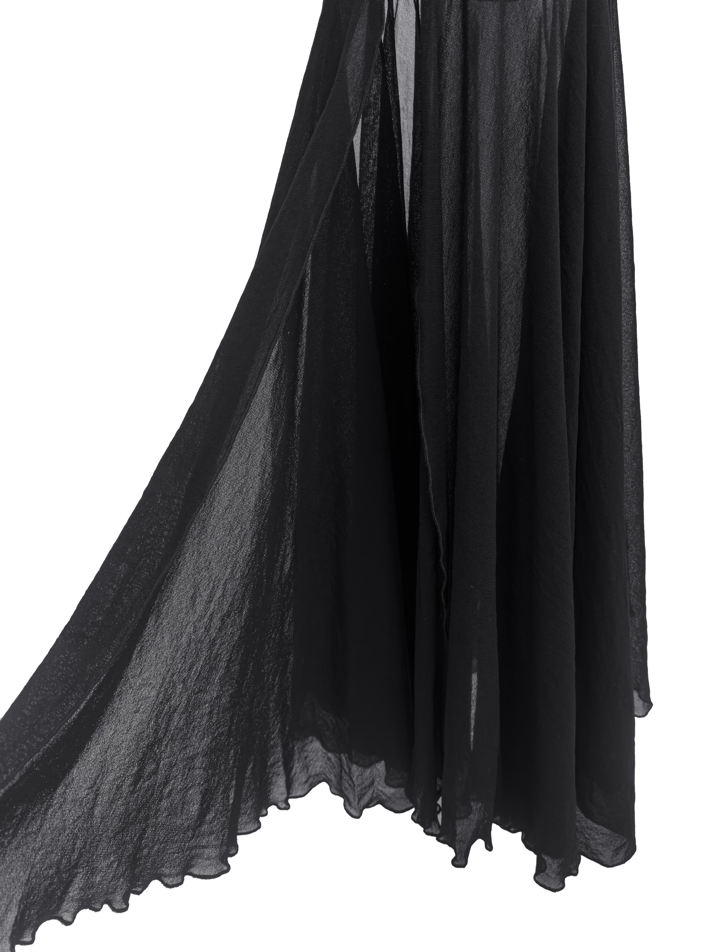 Women's 1990s Karl Lagerfeld Black Body Con Mermaid Gown For Sale