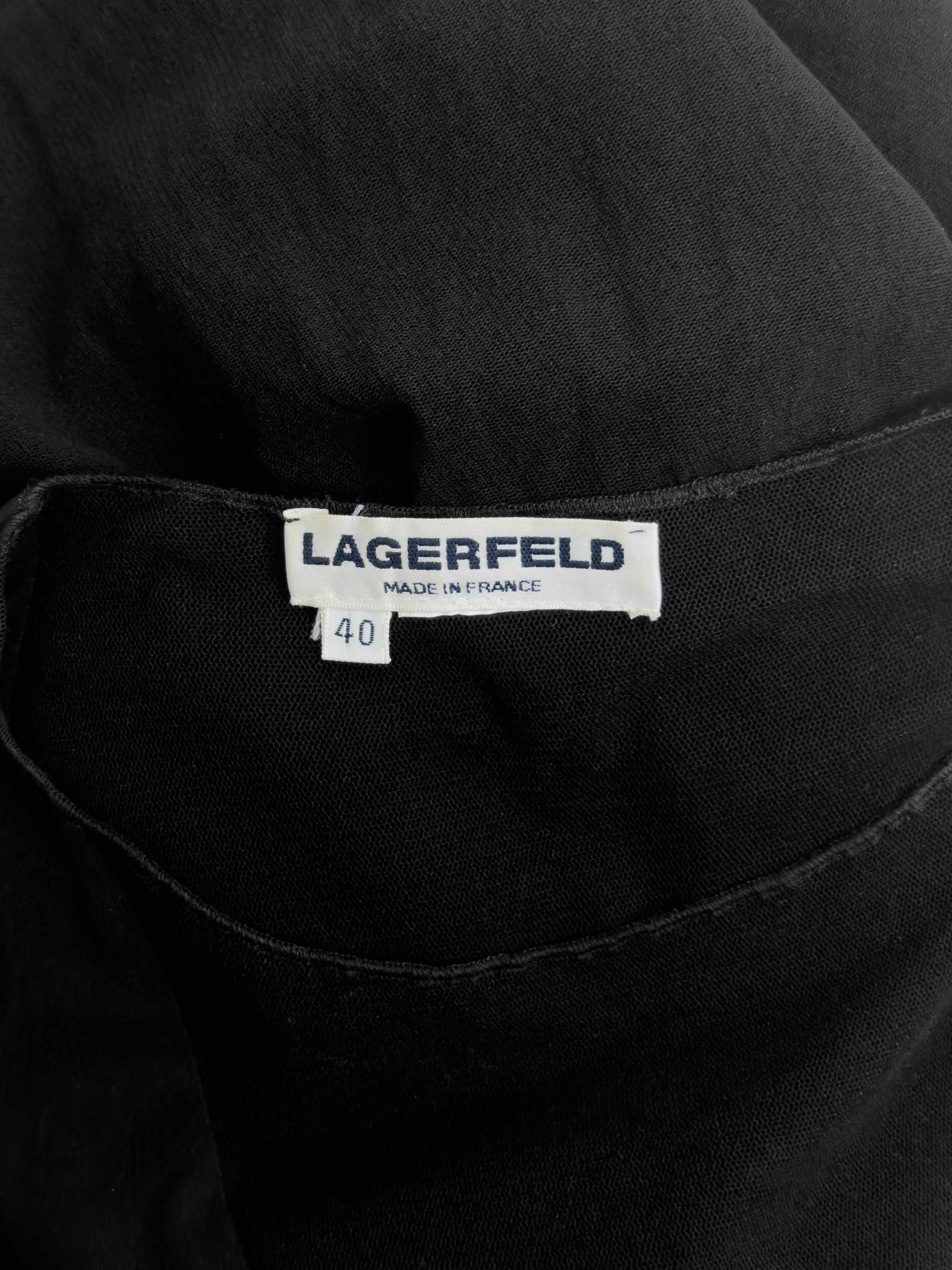 1990s Karl Lagerfeld Black Body Con Mermaid Gown For Sale 3