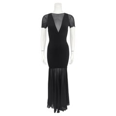 1990s Karl Lagerfeld Black Body Con Mermaid Gown