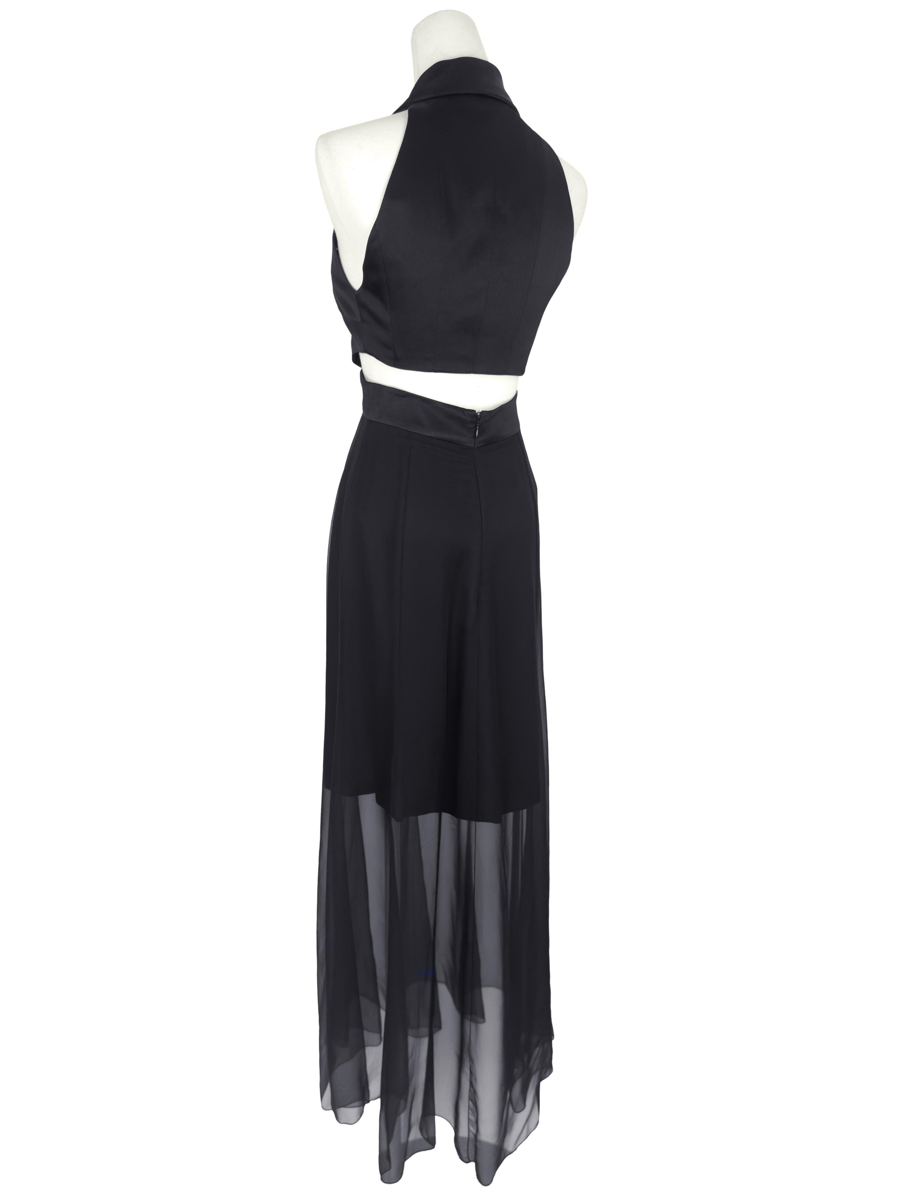1990s Karl Lagerfeld Black Double Breasted Vest And Skirt Ensemble In Good Condition For Sale In Toronto, Ontario