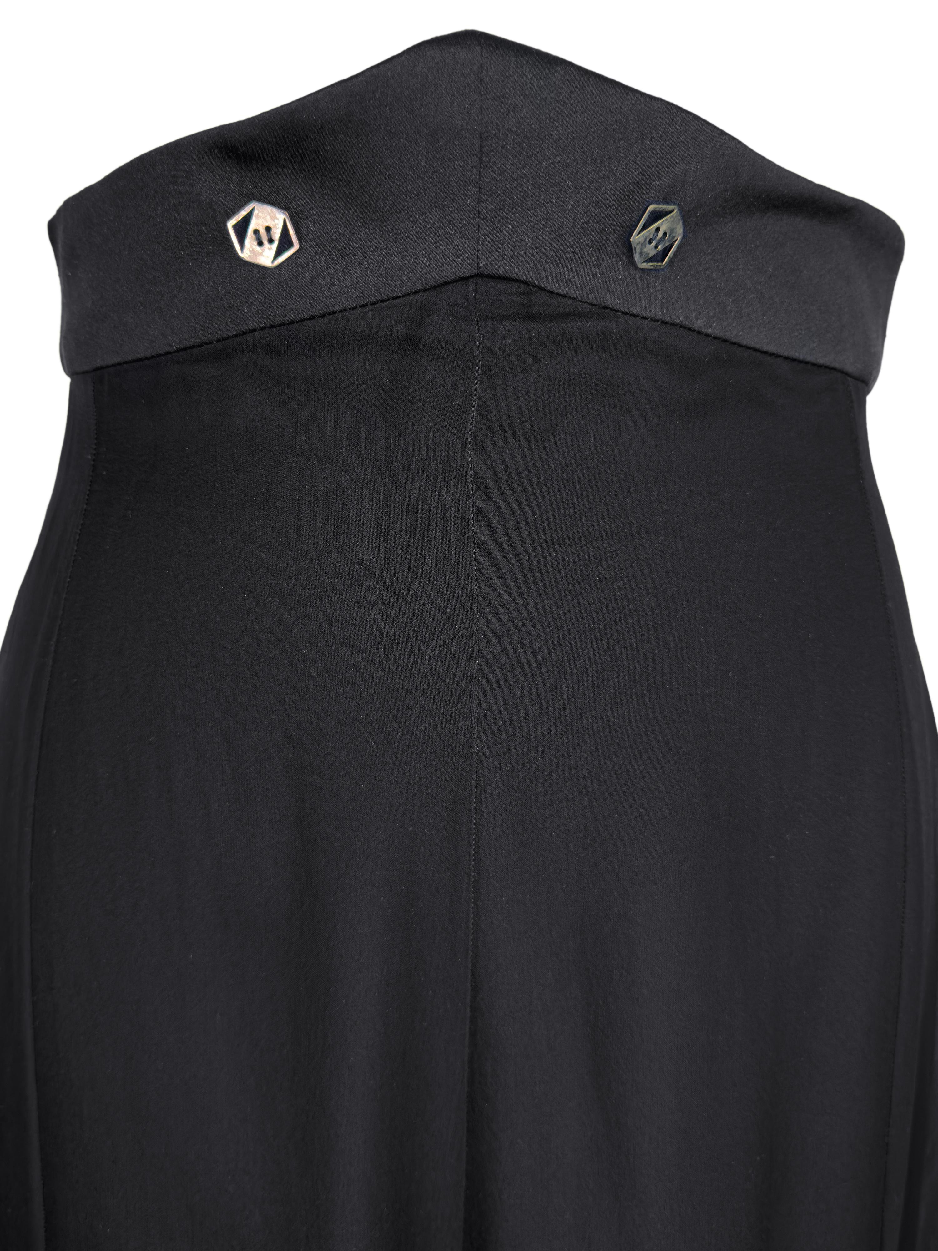 Women's 1990s Karl Lagerfeld Black Double Breasted Vest And Skirt Ensemble For Sale