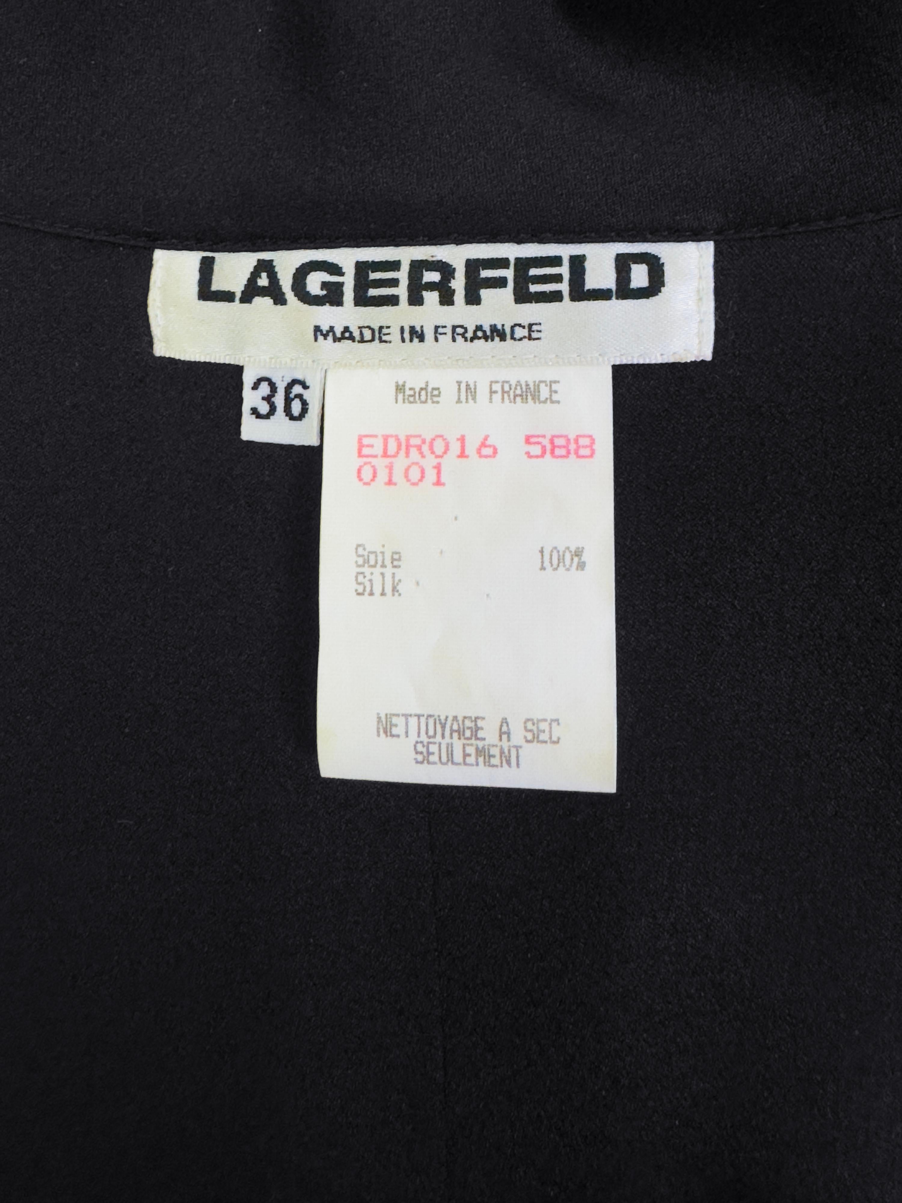 1990s Karl Lagerfeld Black Double Breasted Vest And Skirt Ensemble For Sale 2